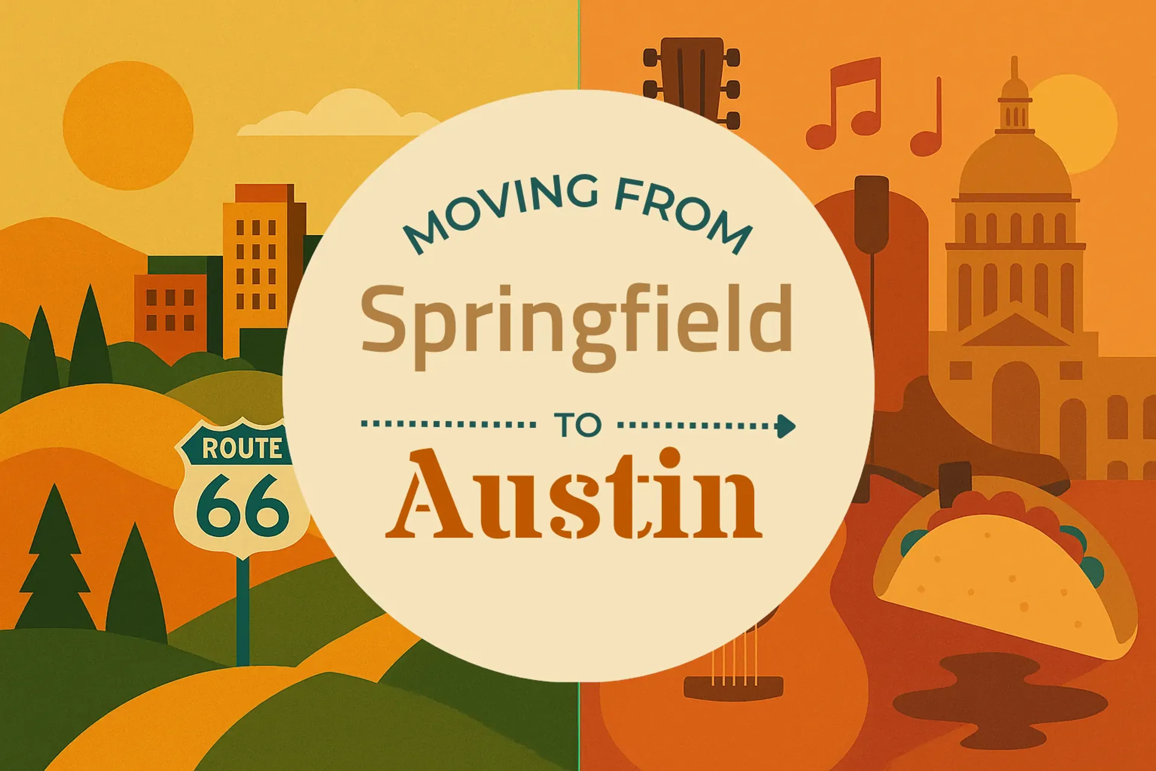 Side-by-side comparison of Springfield to Austin moving companies