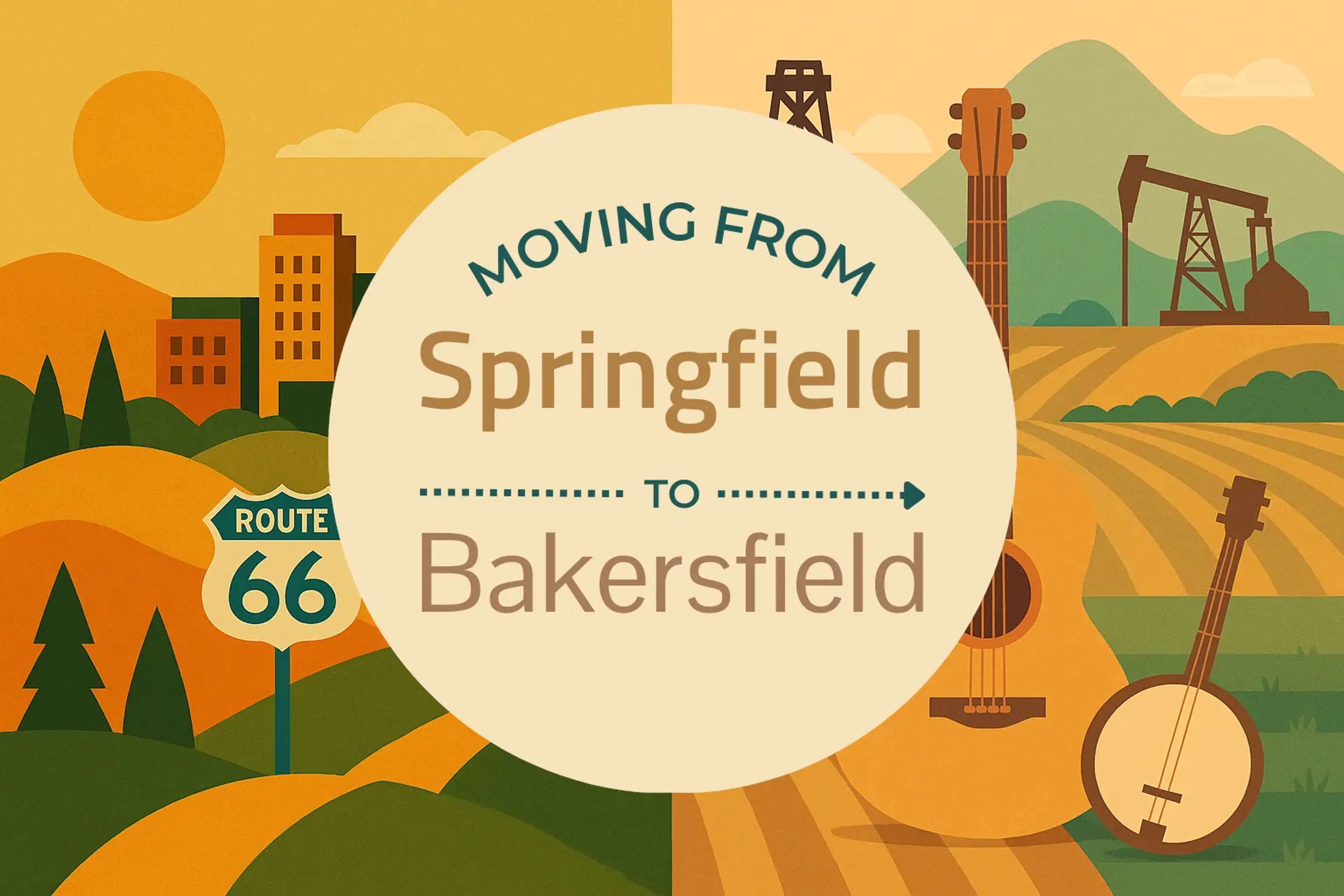 Side-by-side comparison of Springfield to Bakersfield moving companies