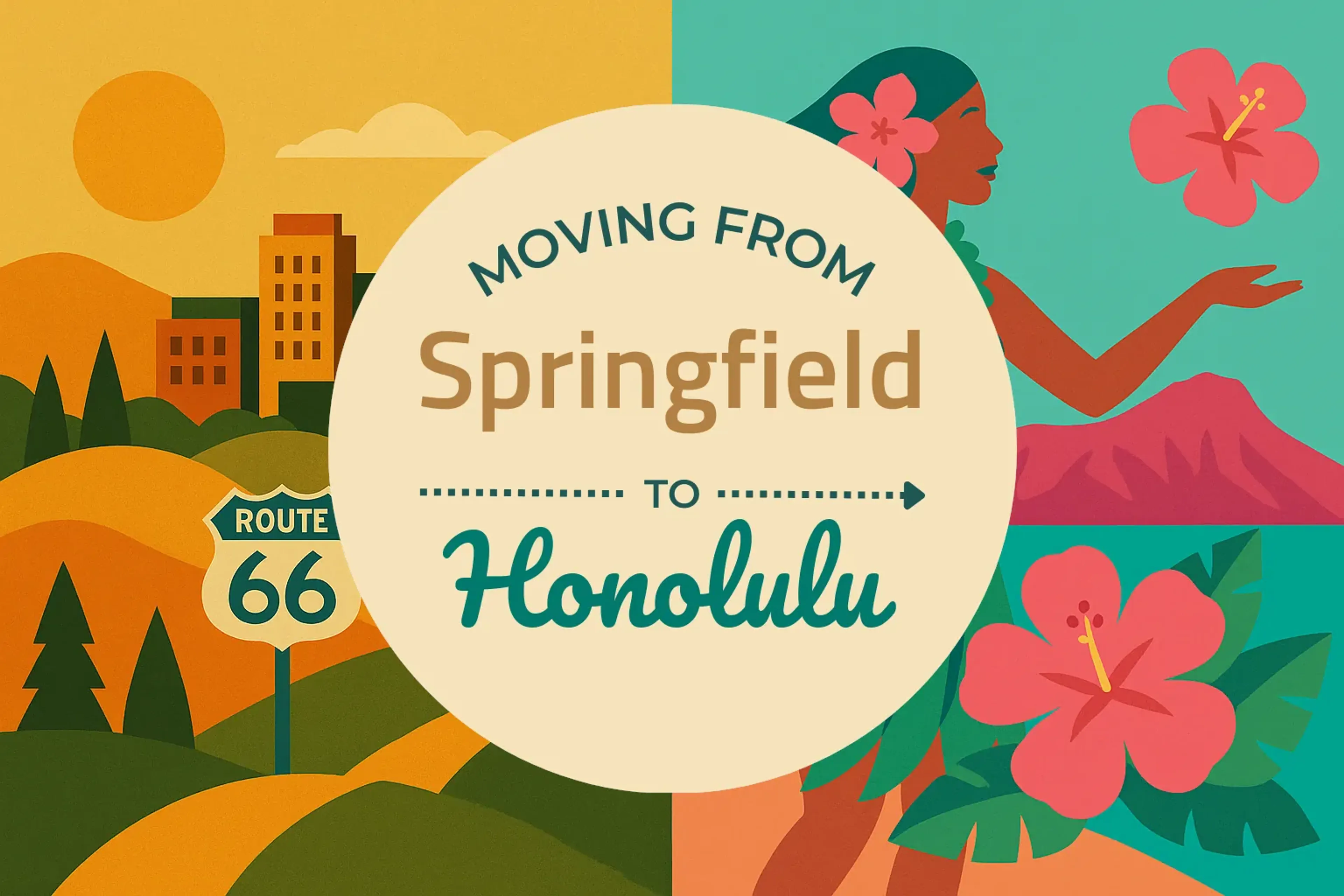 Side-by-side comparison of Springfield to Honolulu moving companies