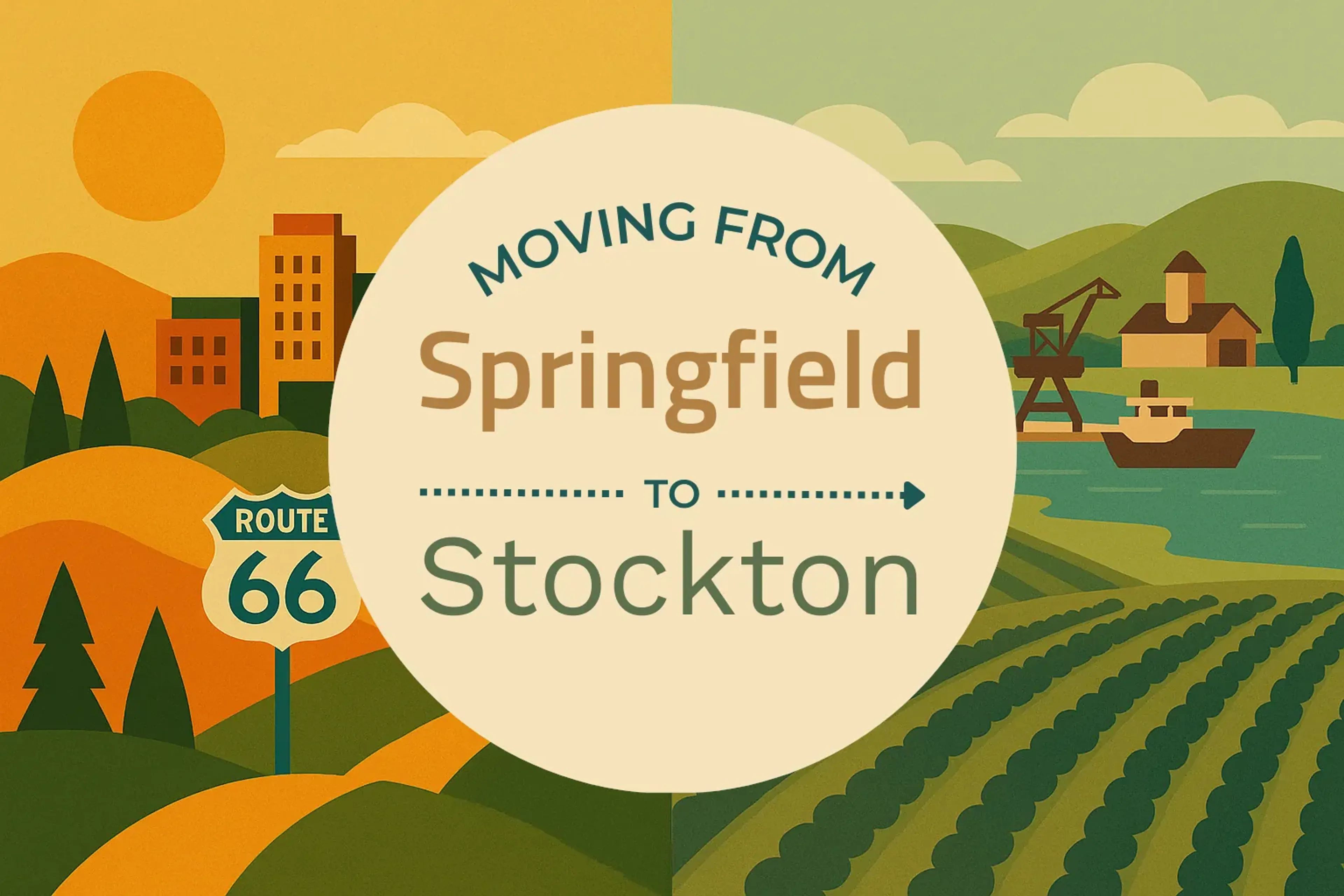 Side-by-side comparison of Springfield to Stockton moving companies