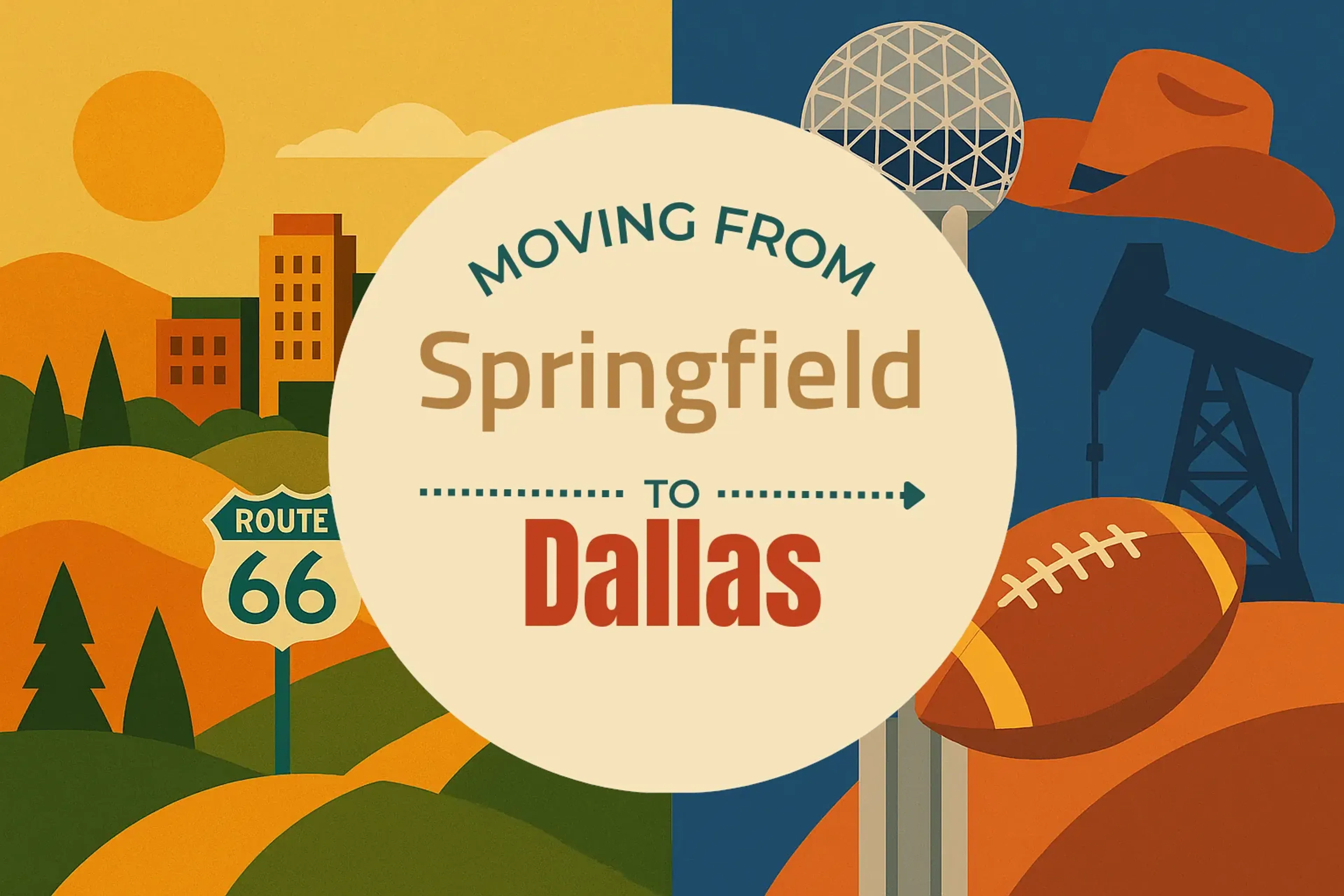 Side-by-side comparison of Springfield to Dallas moving companies