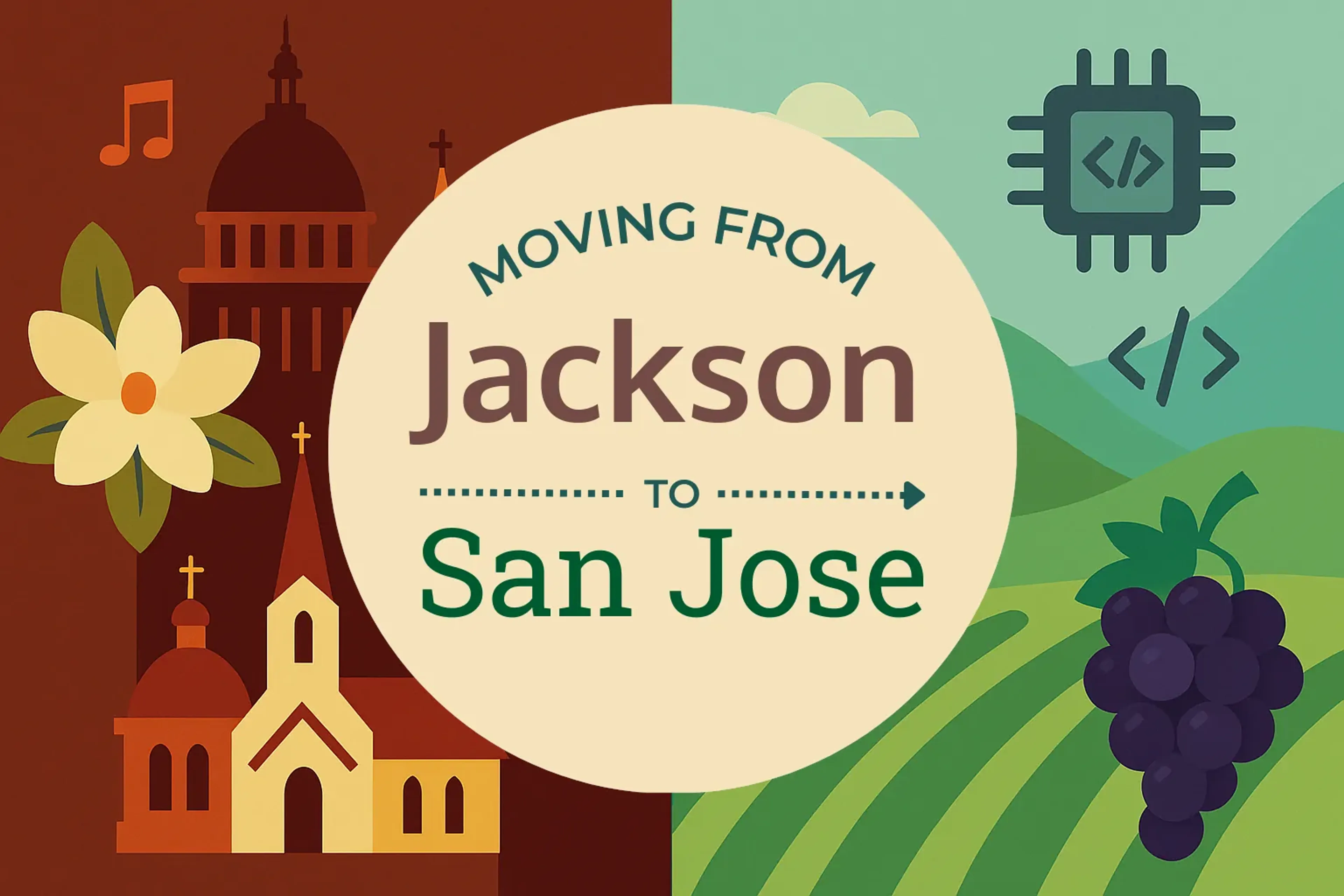Side-by-side comparison of Jackson to San Jose moving companies