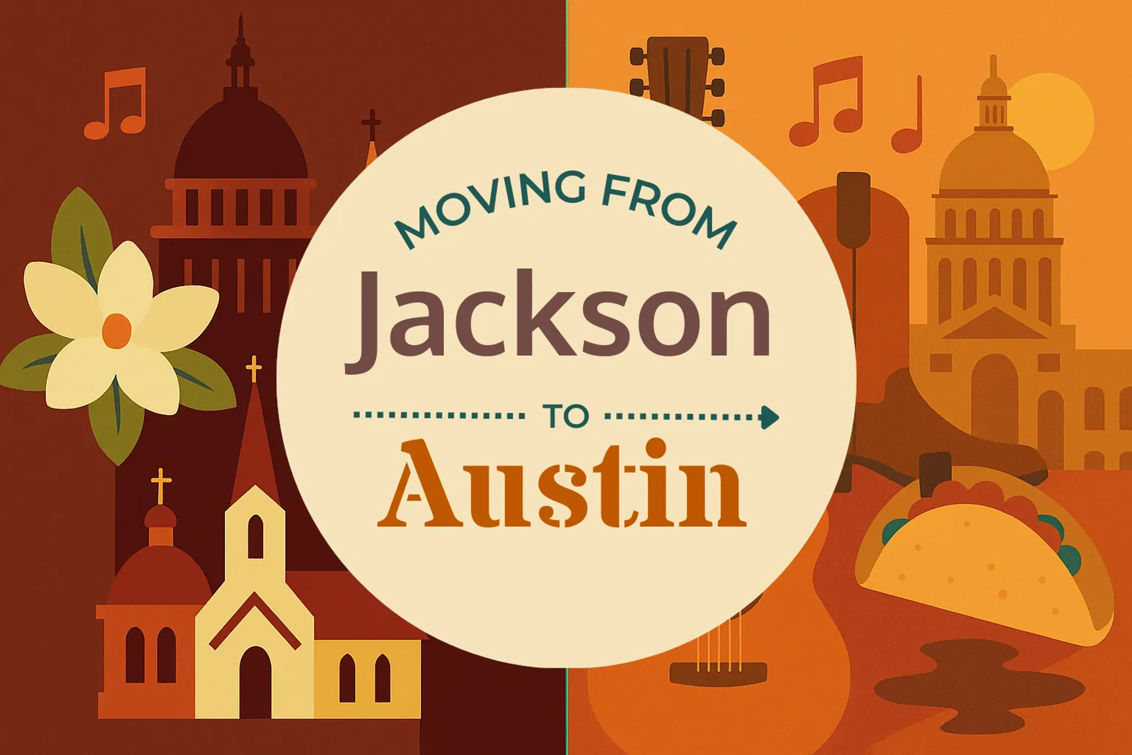 Side-by-side comparison of Jackson to Austin moving companies