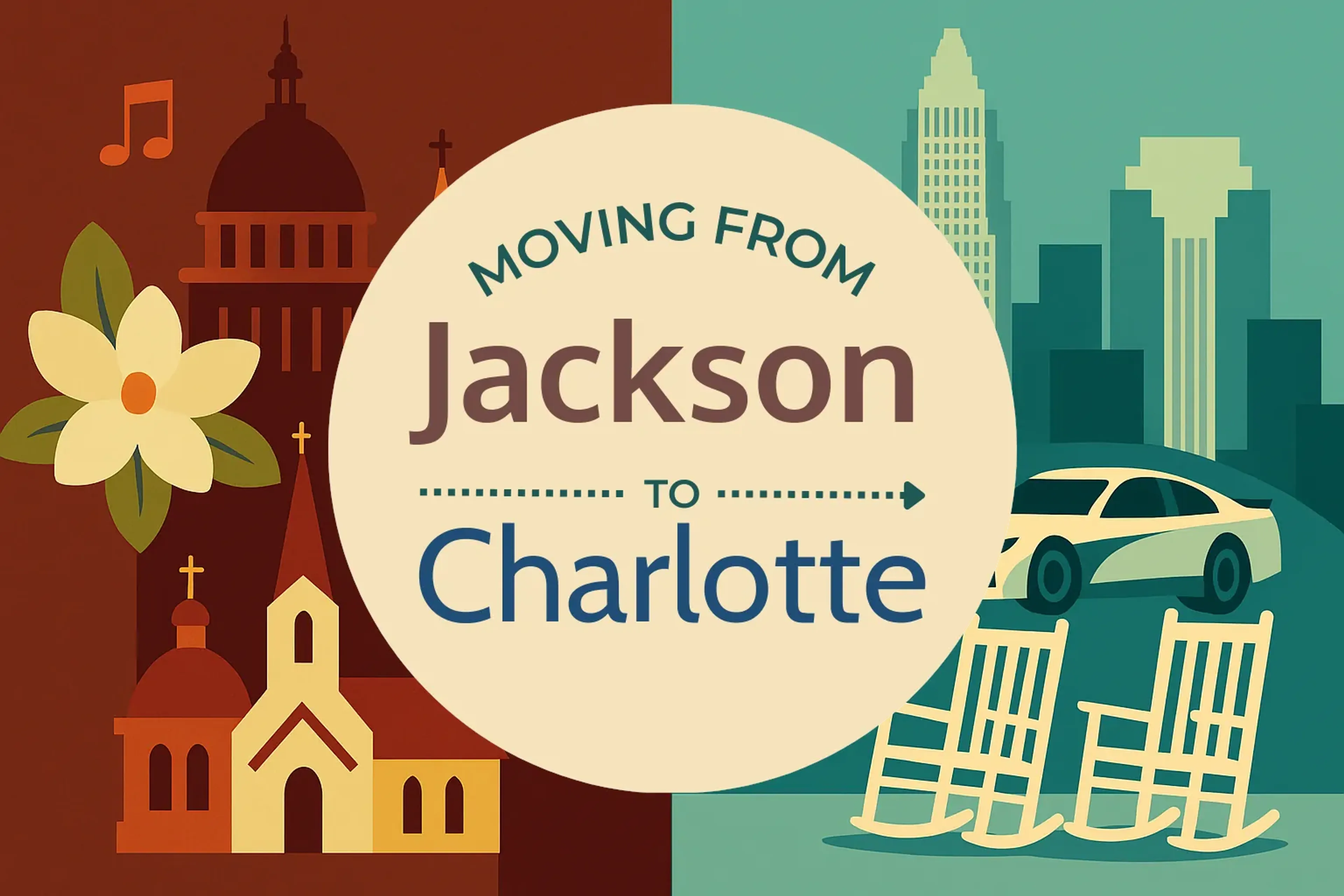 Side-by-side comparison of Jackson to Charlotte moving companies