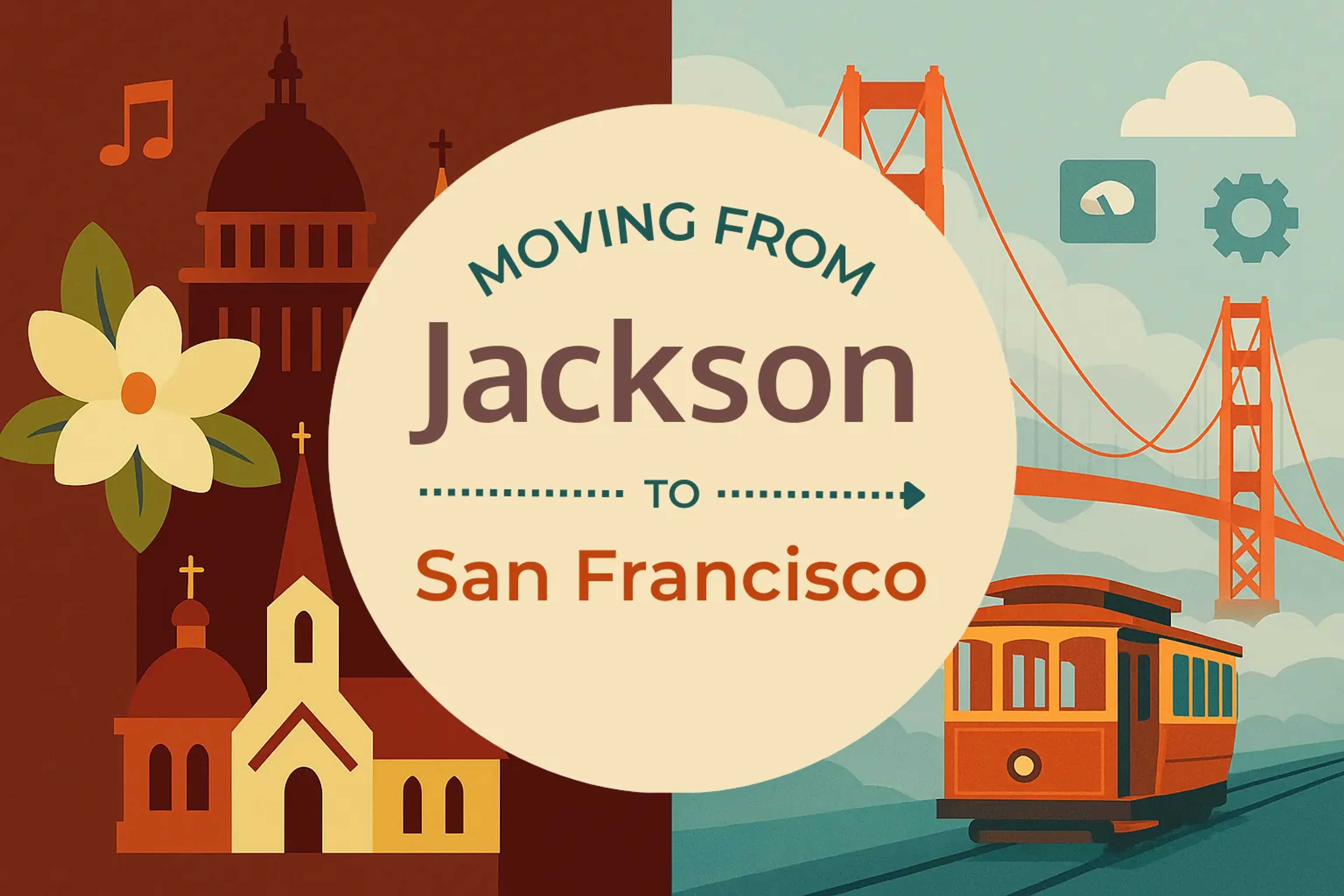 Side-by-side comparison of Jackson to San Francisco moving companies