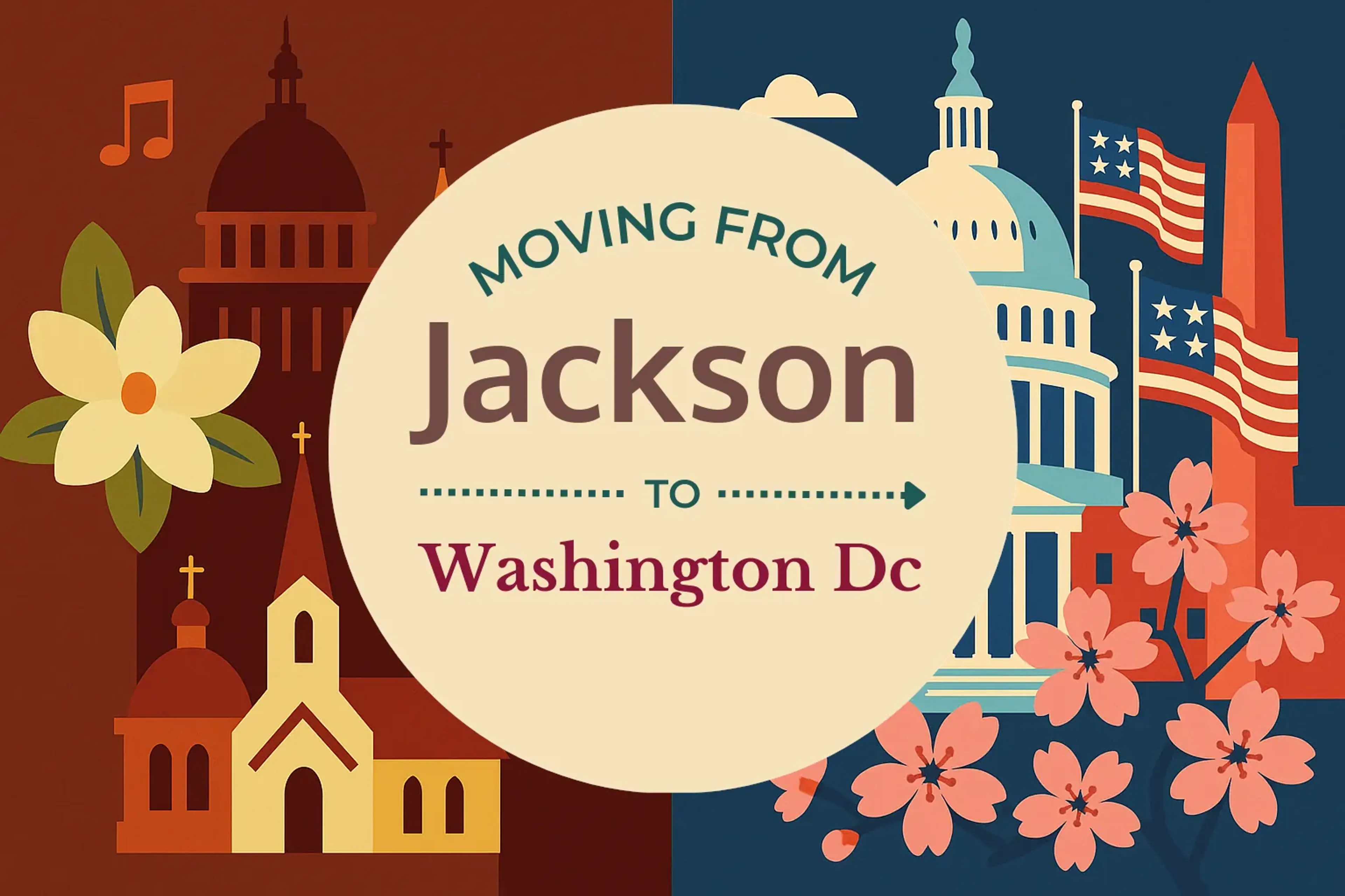 Side-by-side comparison of Jackson to Washington DC moving companies