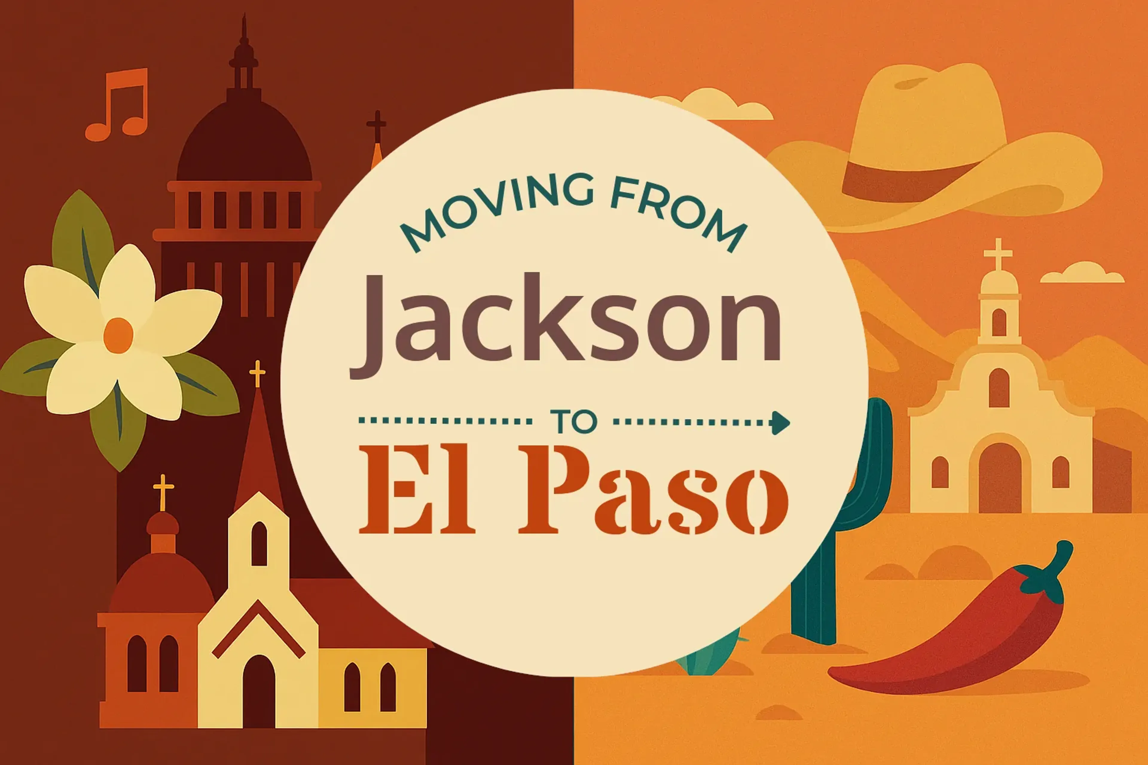Side-by-side comparison of Jackson to El Paso moving companies