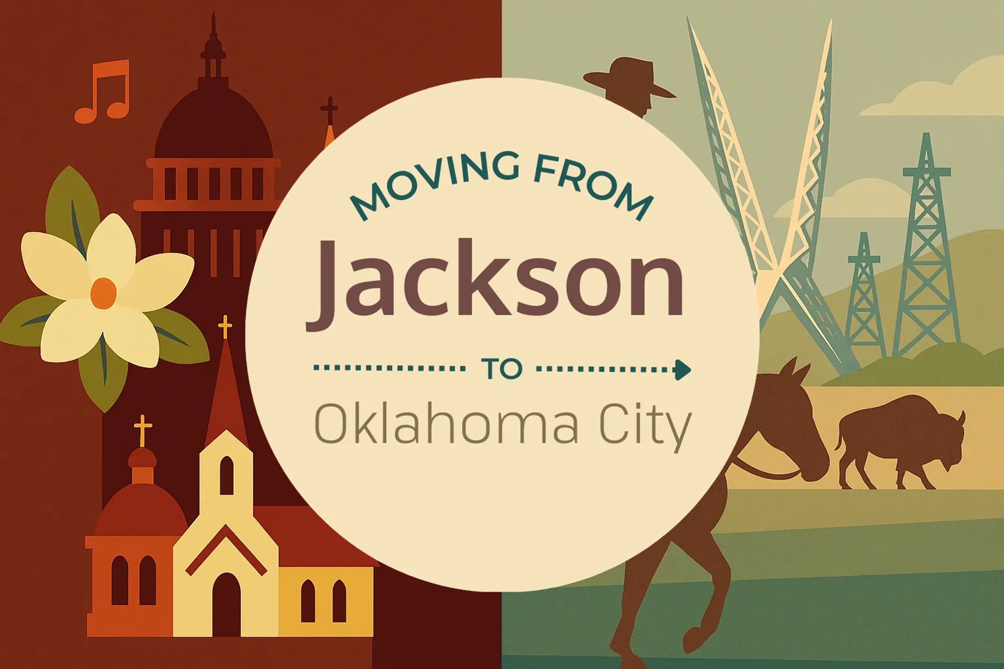 Side-by-side comparison of Jackson to Oklahoma City moving companies