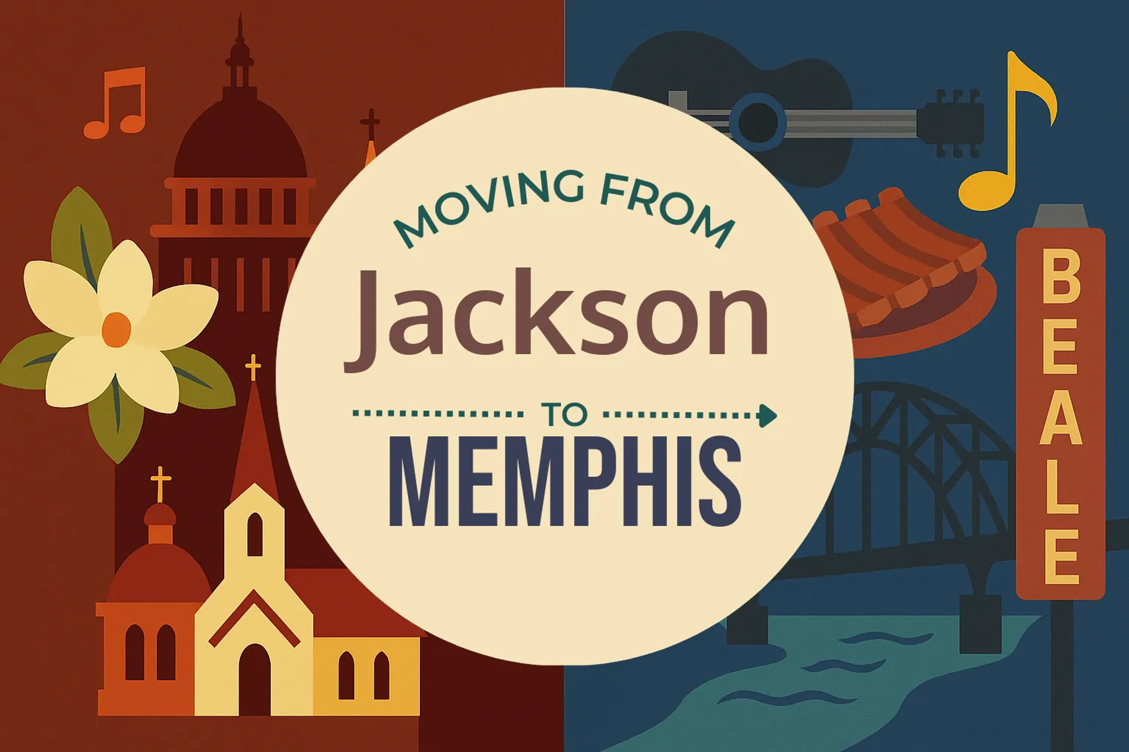 Side-by-side comparison of Jackson to Memphis moving companies