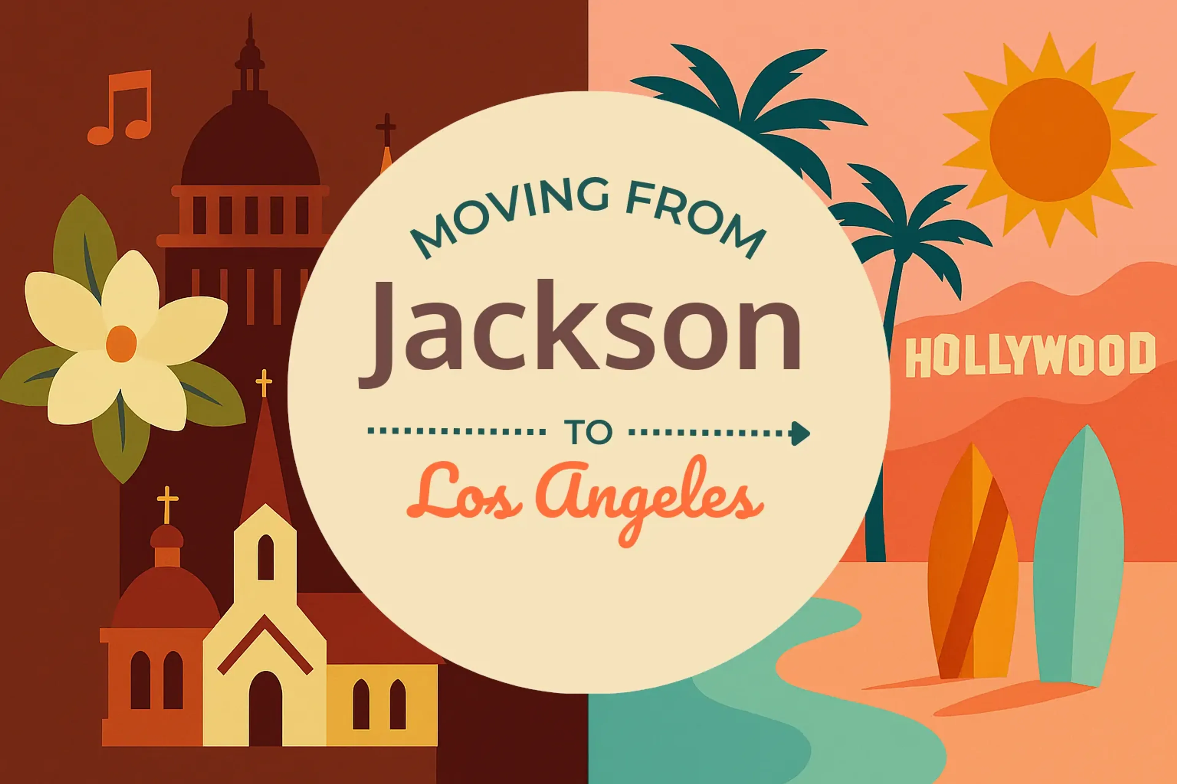 Side-by-side comparison of Jackson to Los Angeles moving companies