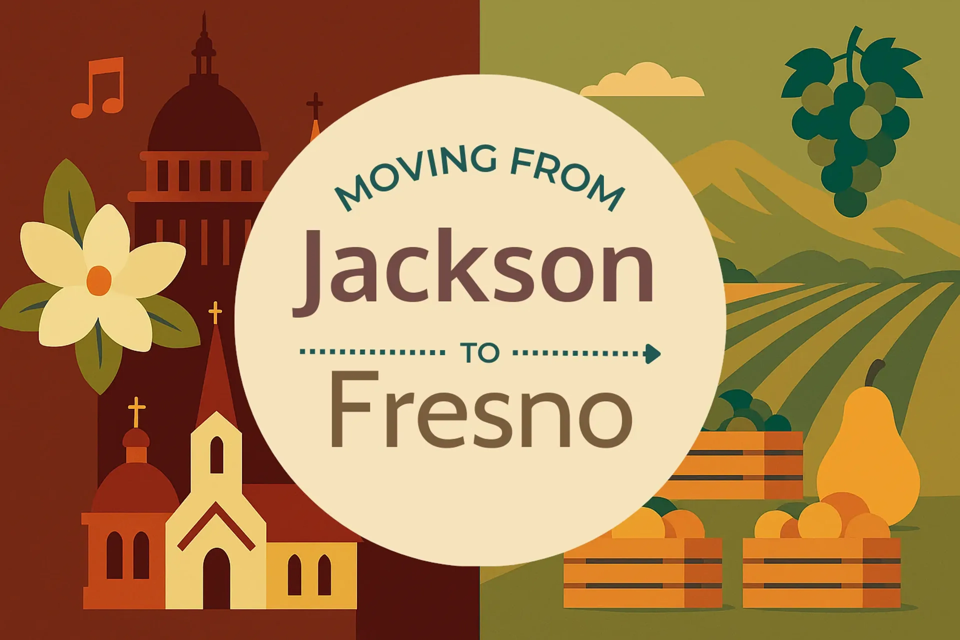 Side-by-side comparison of Jackson to Fresno moving companies