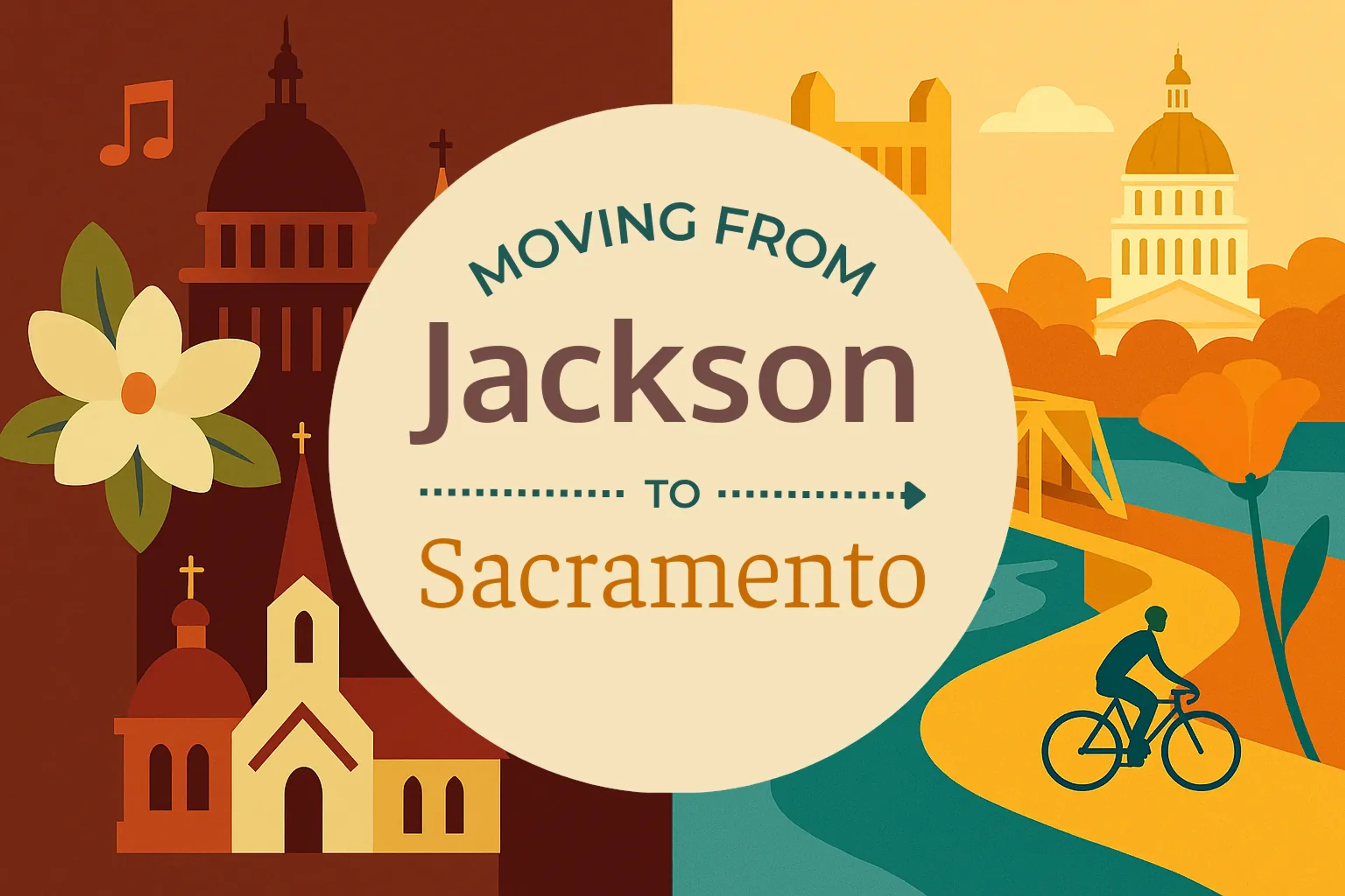 Side-by-side comparison of Jackson to Sacramento moving companies
