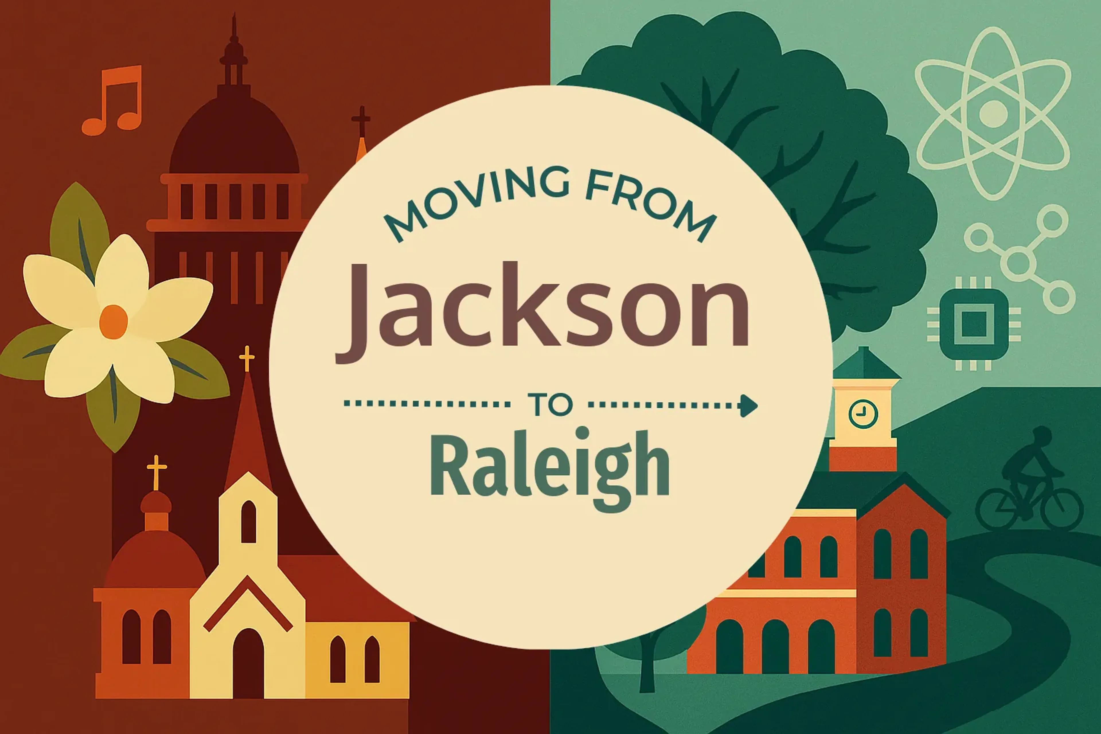 Side-by-side comparison of Jackson to Raleigh moving companies