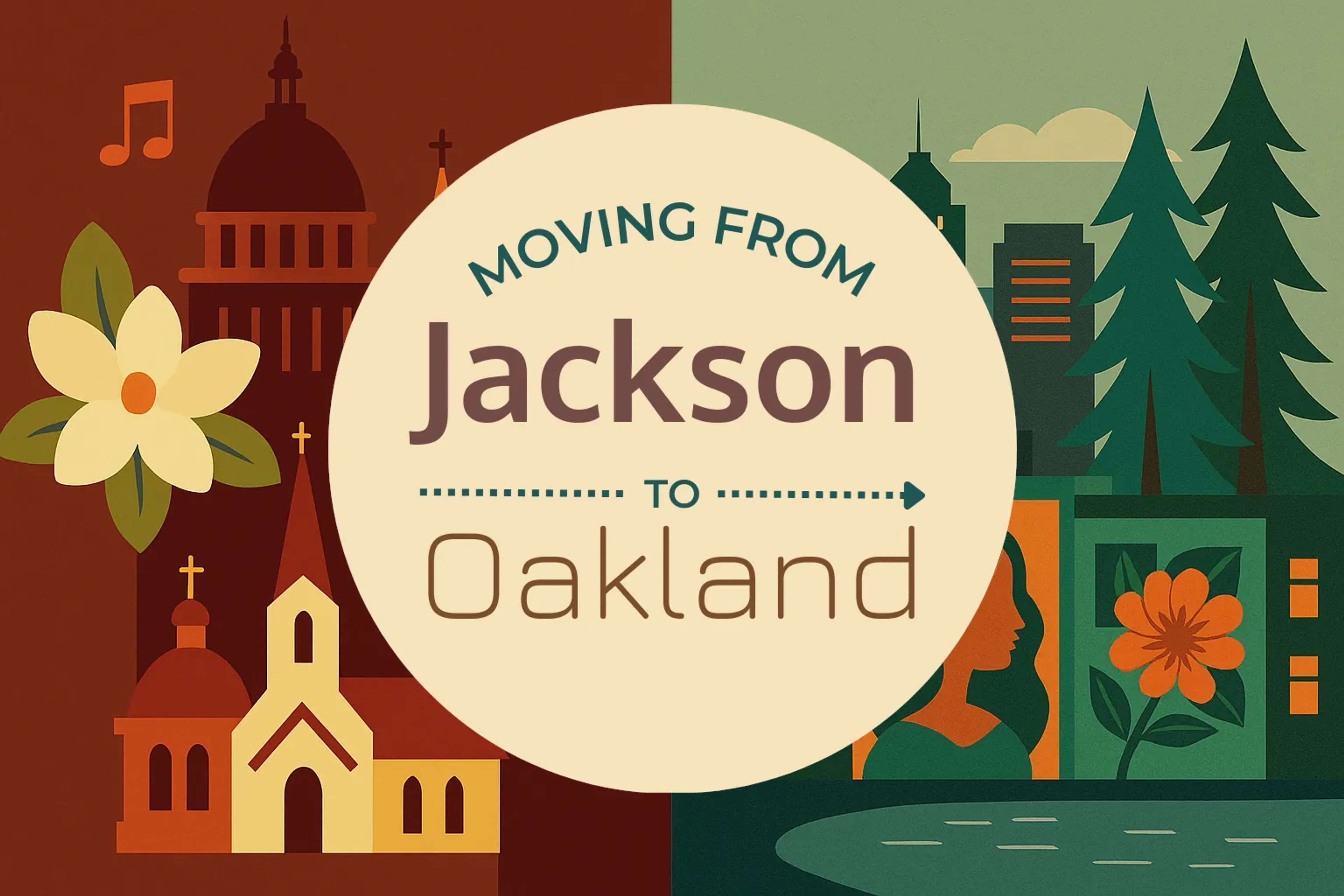 Side-by-side comparison of Jackson to Oakland moving companies