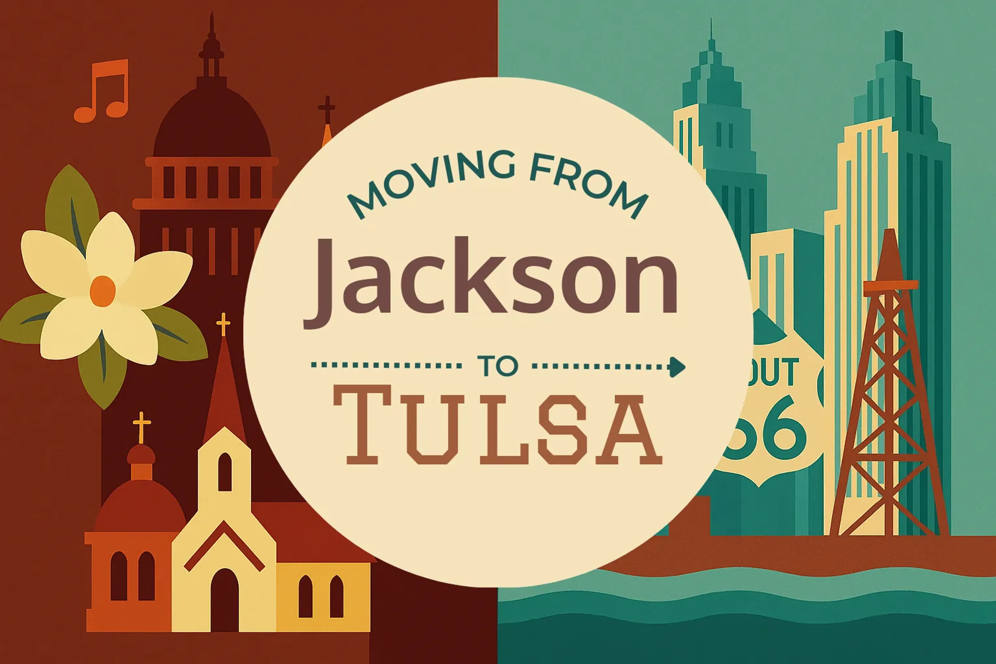 Side-by-side comparison of Jackson to Tulsa moving companies