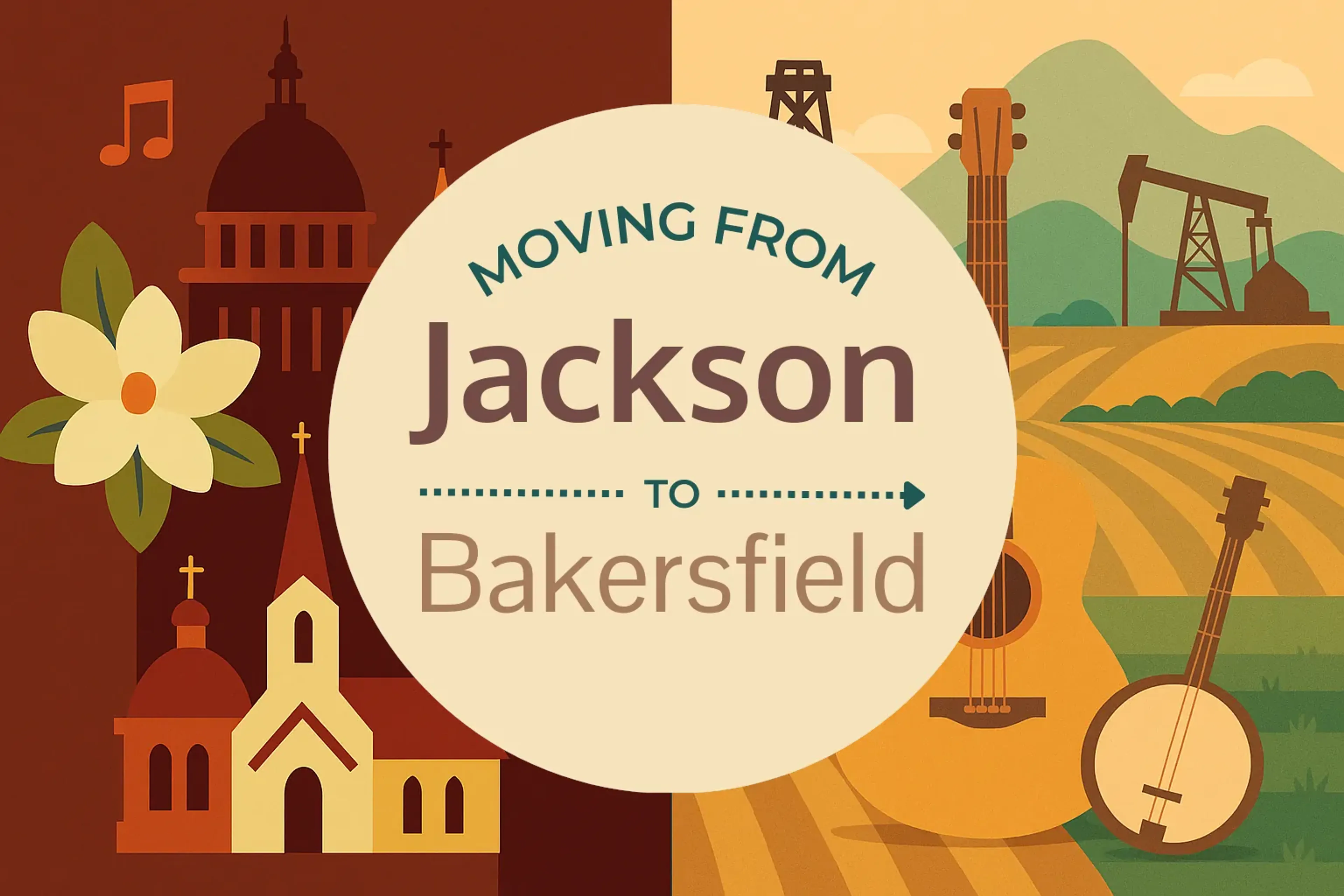 Side-by-side comparison of Jackson to Bakersfield moving companies