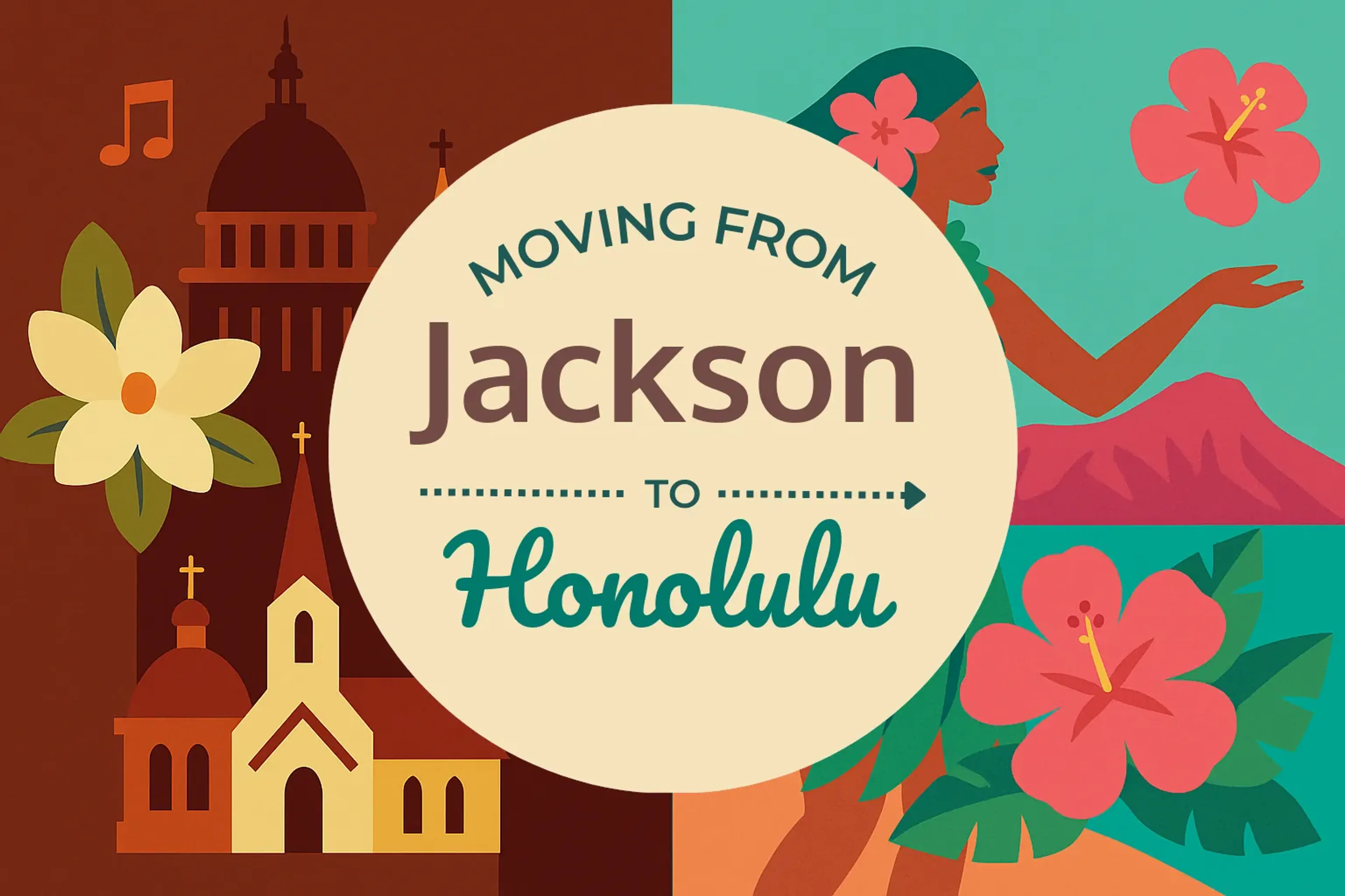 Side-by-side comparison of Jackson to Honolulu moving companies