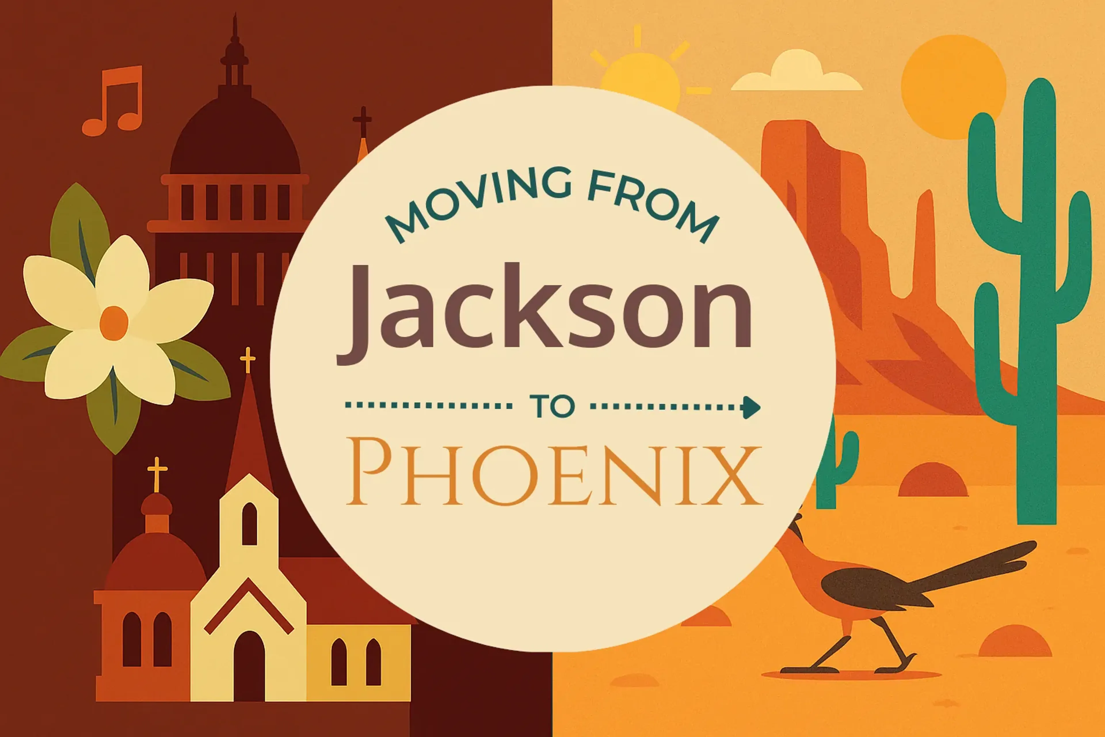 Side-by-side comparison of Jackson to Phoenix moving companies