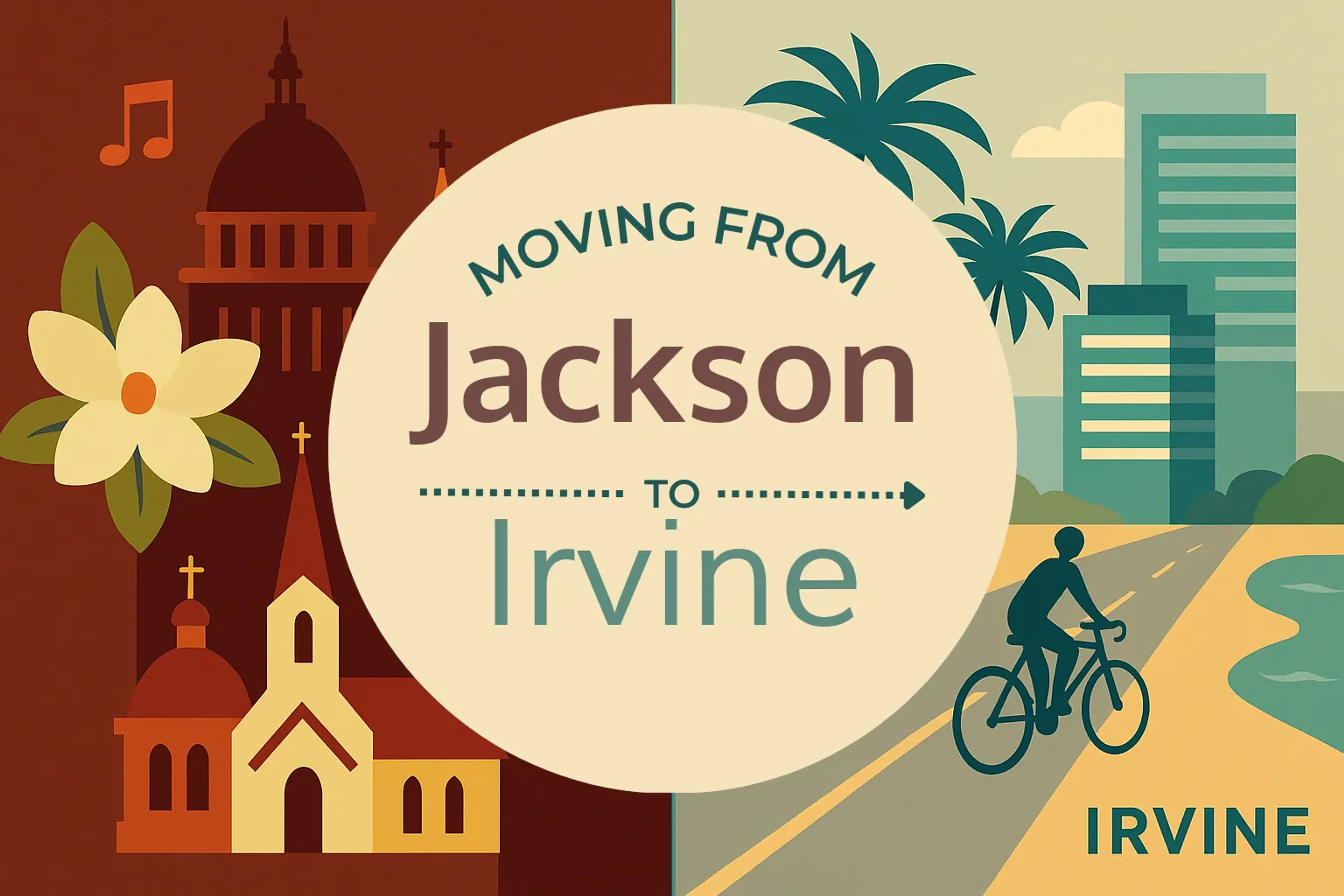 Side-by-side comparison of Jackson to Irvine moving companies