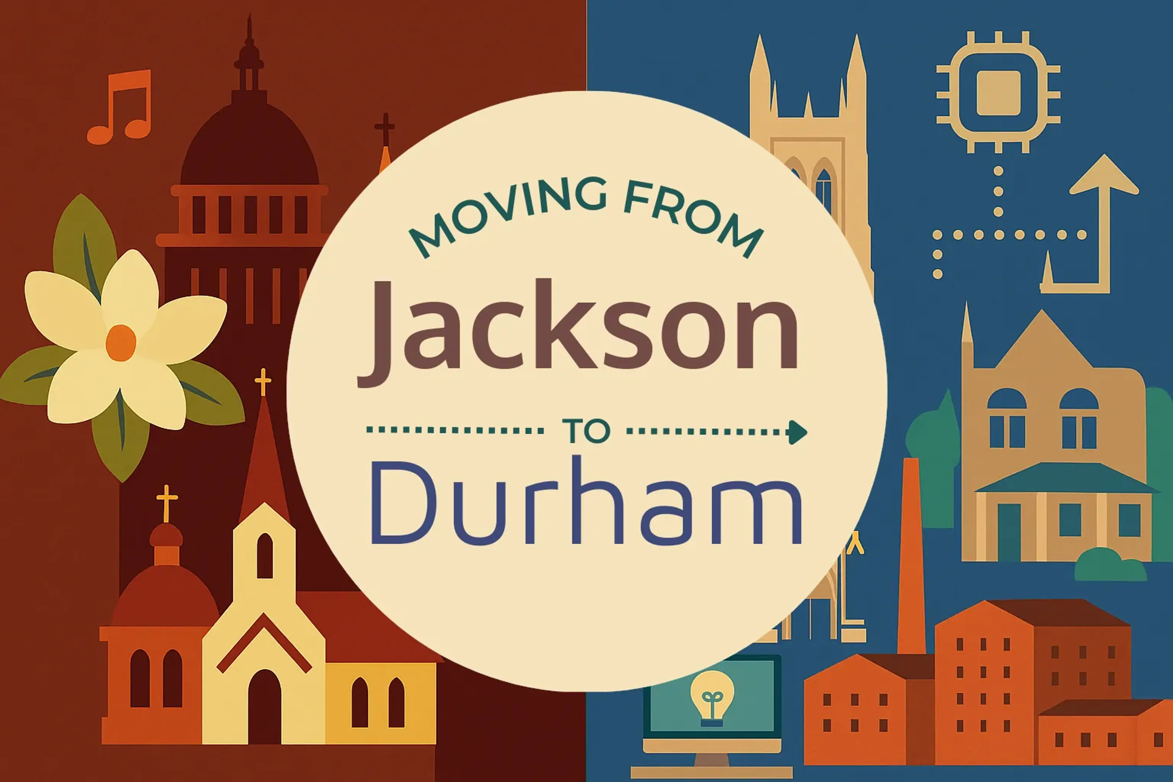 Side-by-side comparison of Jackson to Durham moving companies