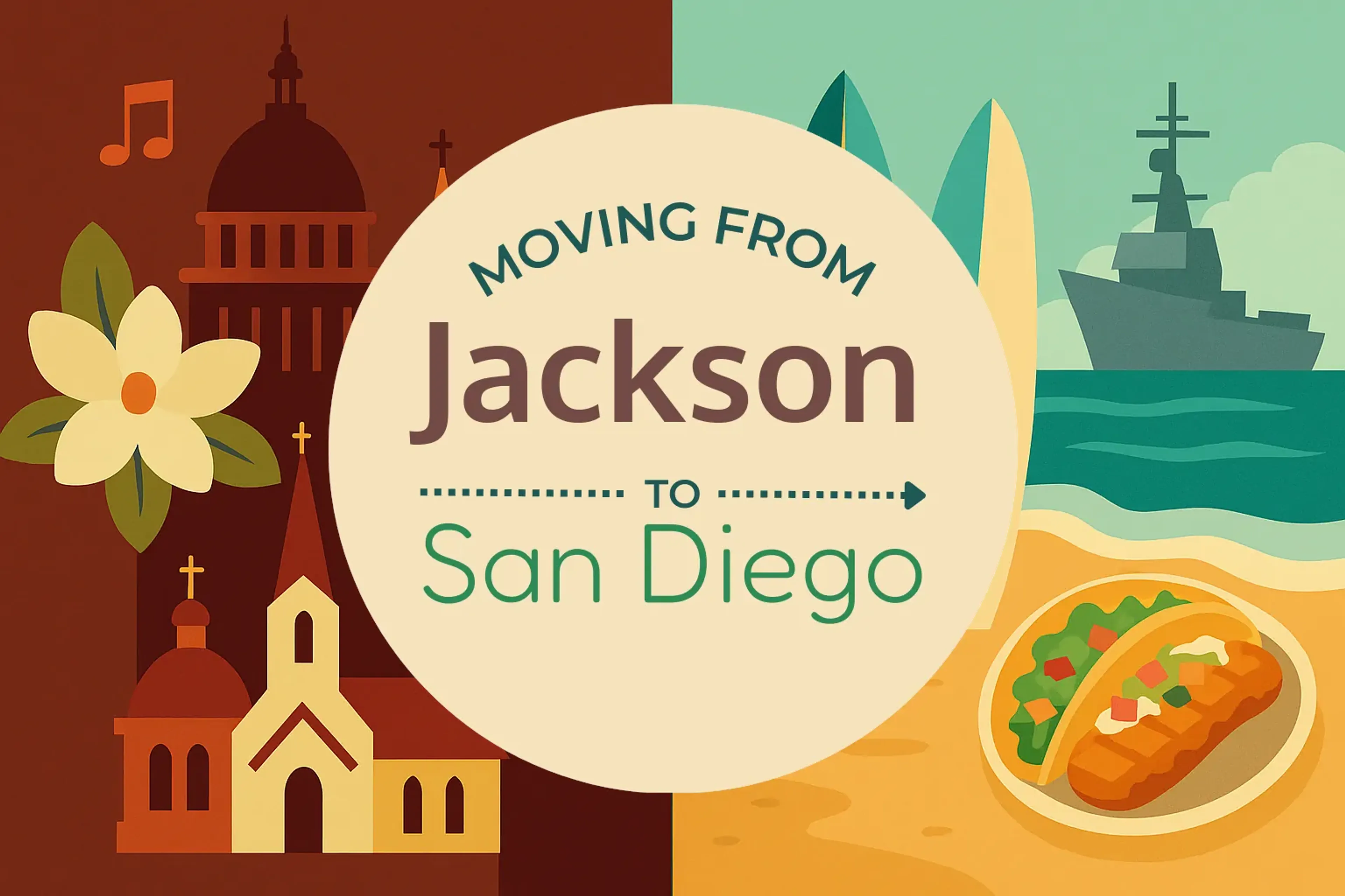 Side-by-side comparison of Jackson to San Diego moving companies