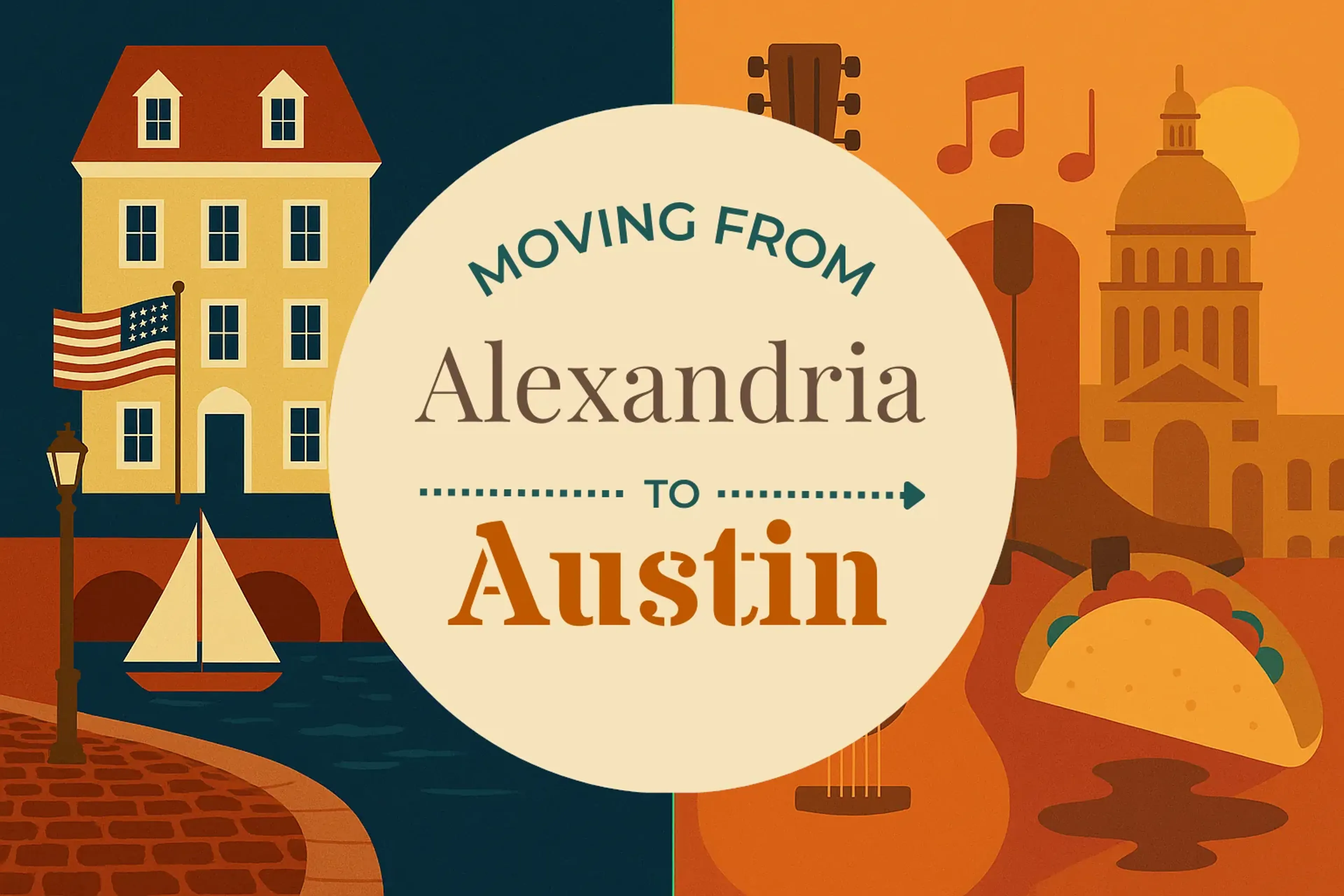 Side-by-side comparison of Alexandria to Austin moving companies