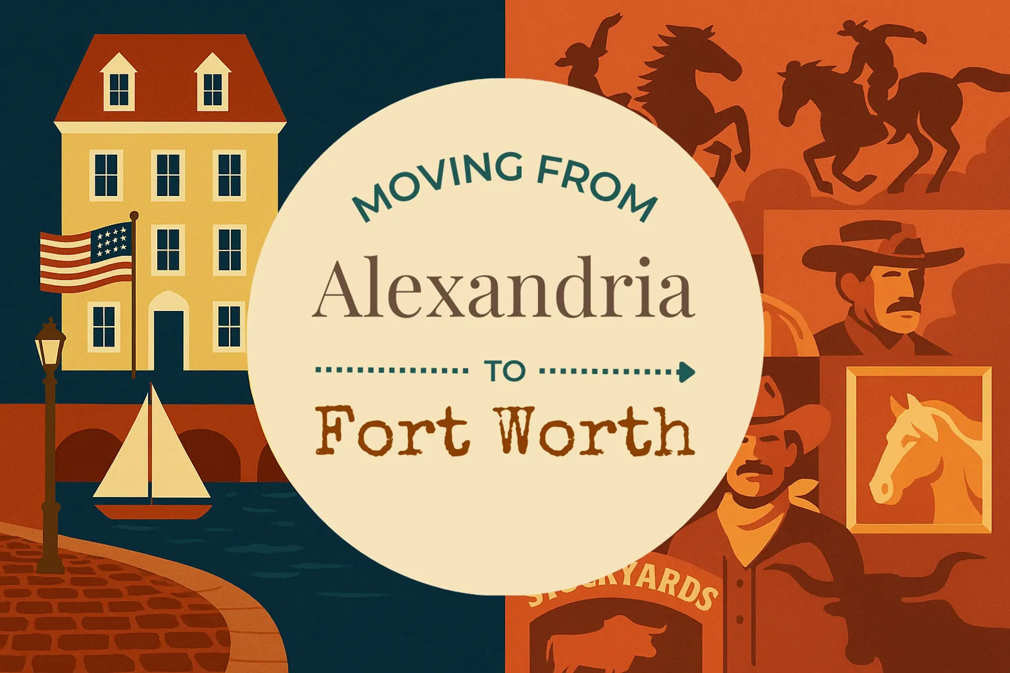 Side-by-side comparison of Alexandria to Fort Worth moving companies