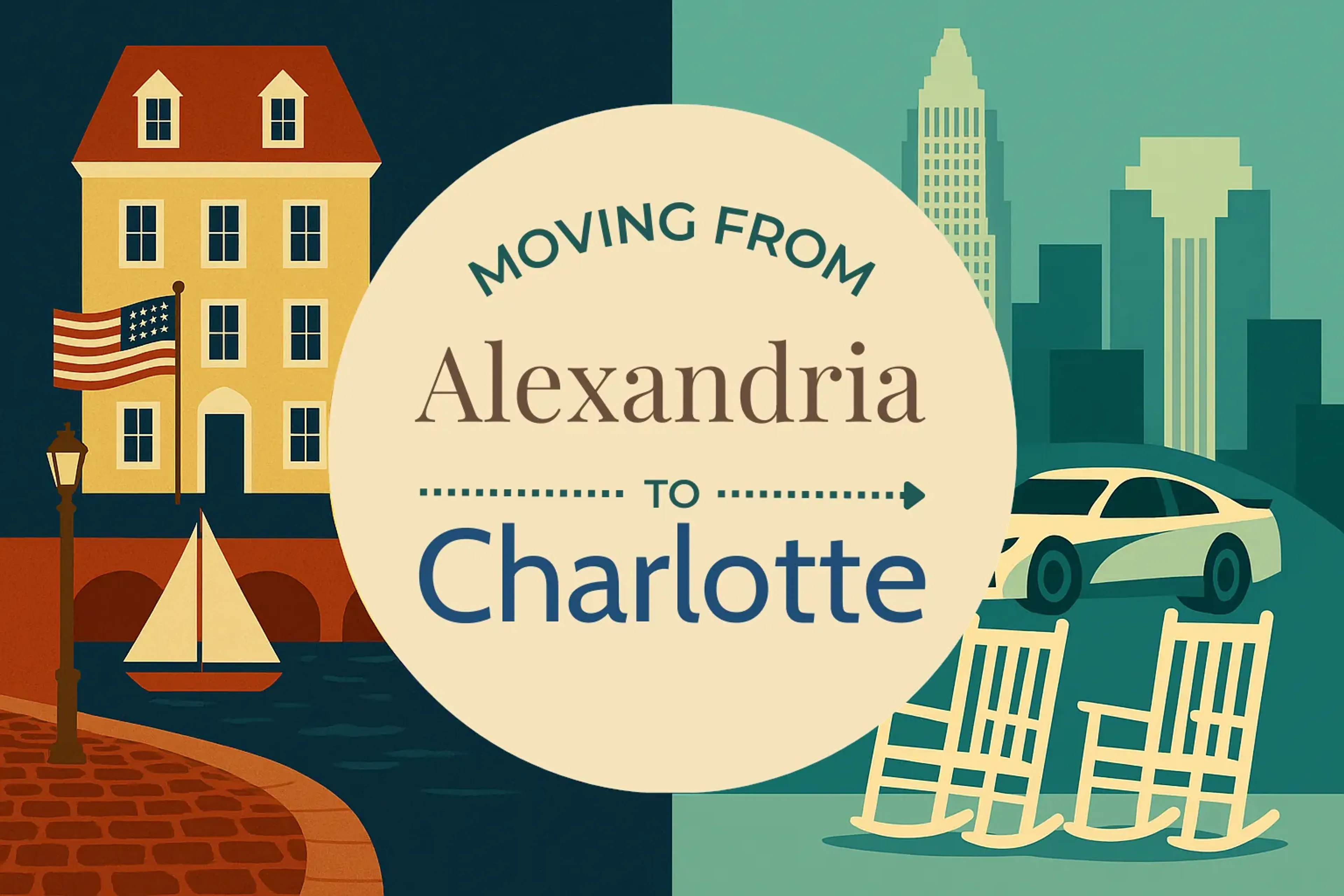 Side-by-side comparison of Alexandria to Charlotte moving companies