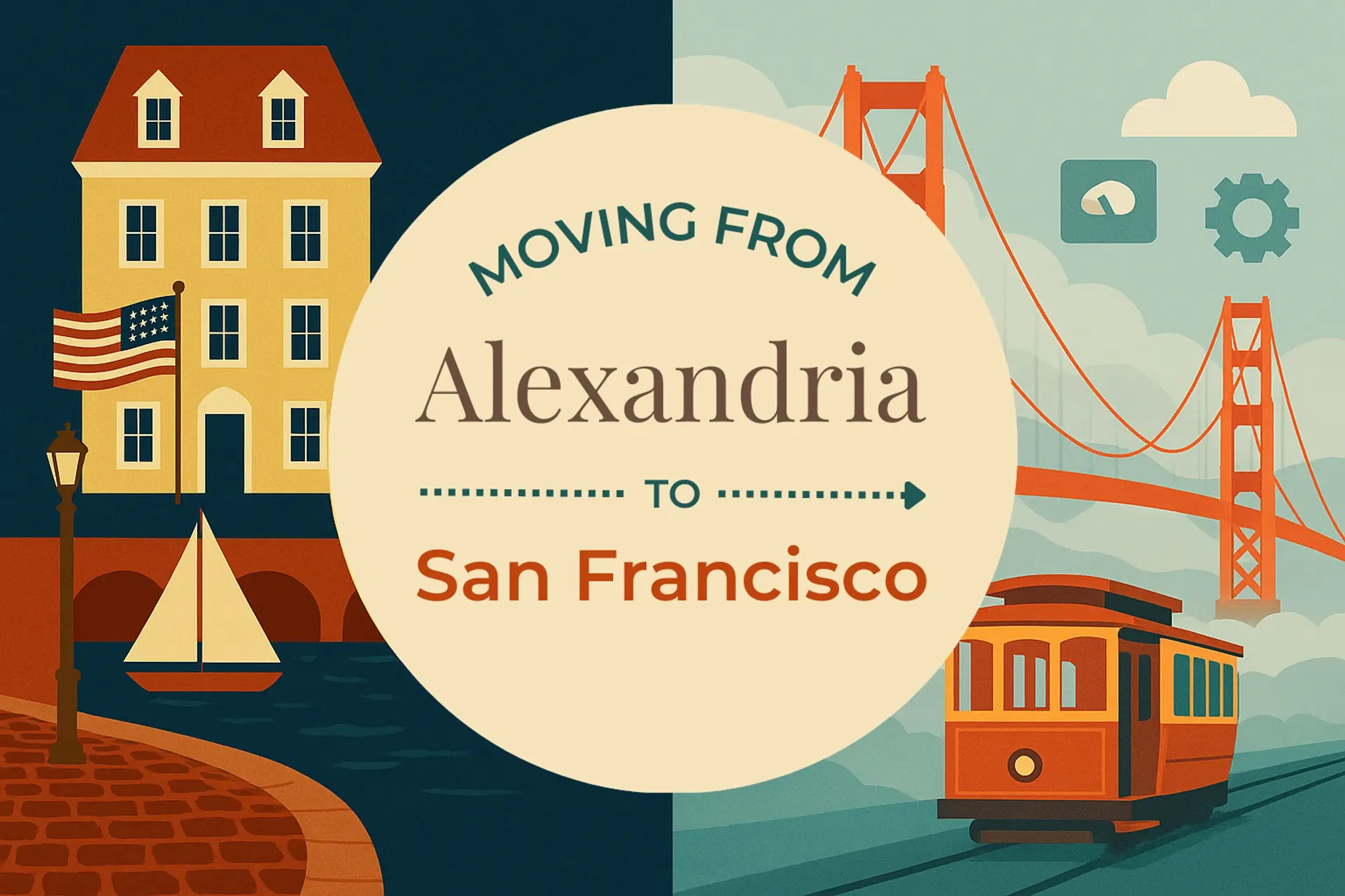 Side-by-side comparison of Alexandria to San Francisco moving companies