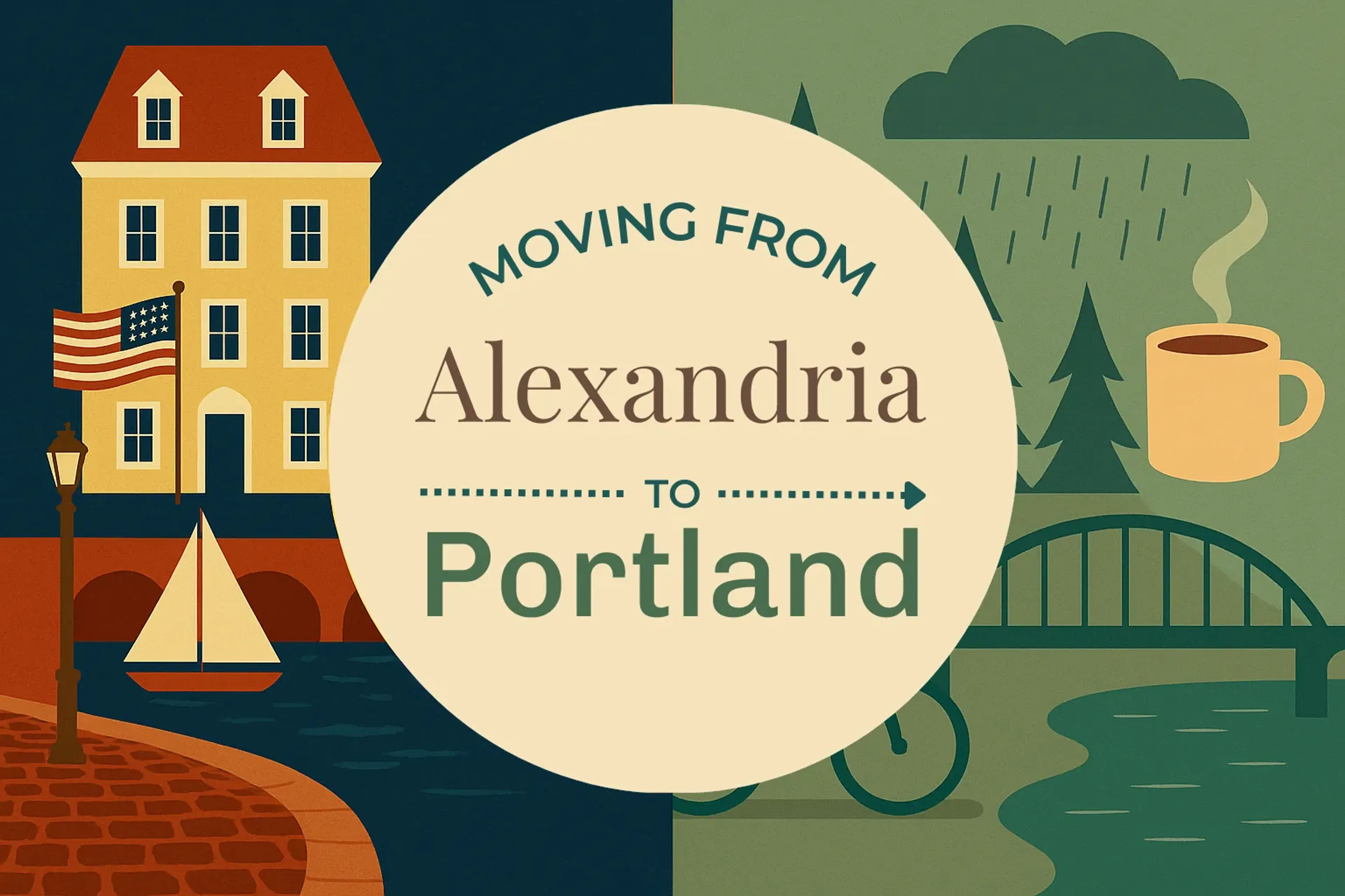Side-by-side comparison of Alexandria to Portland moving companies