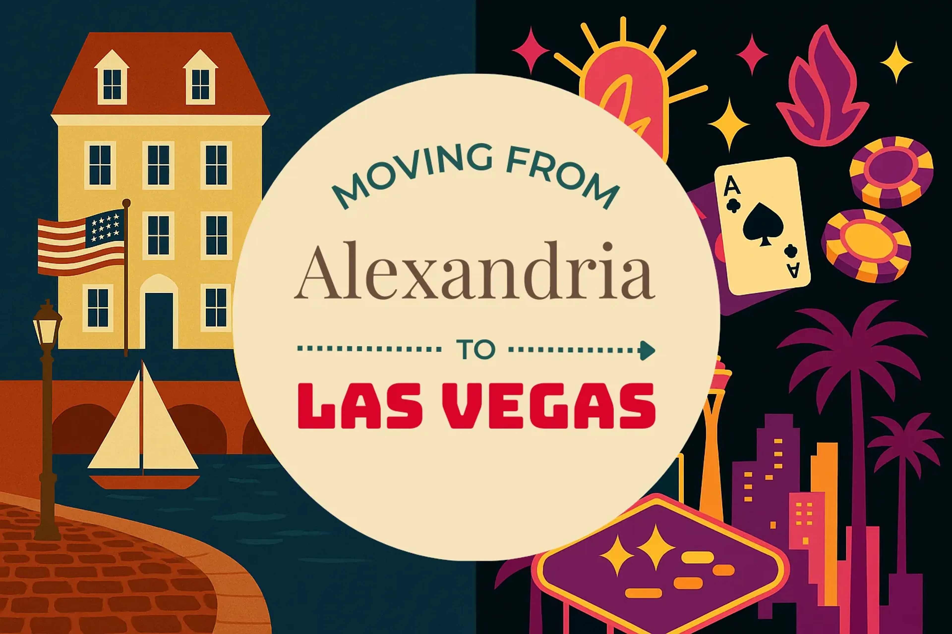 Side-by-side comparison of Alexandria to Las Vegas moving companies