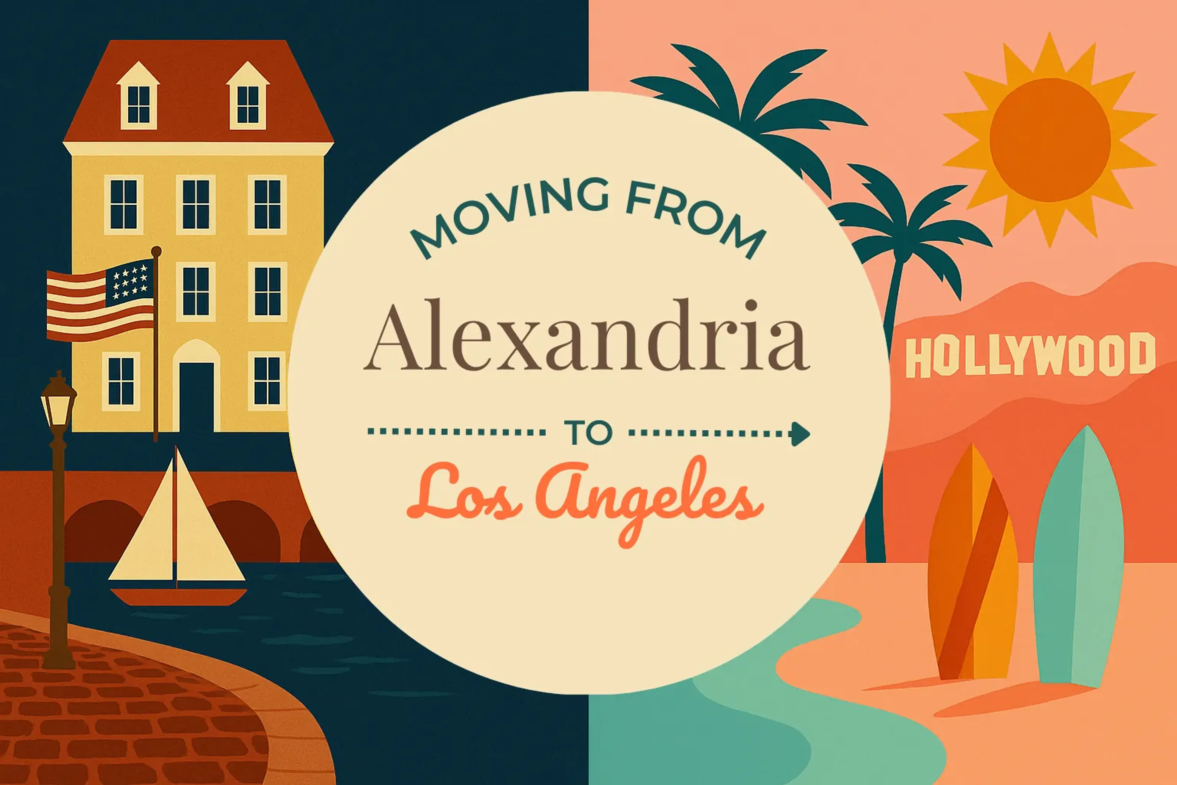 Side-by-side comparison of Alexandria to Los Angeles moving companies