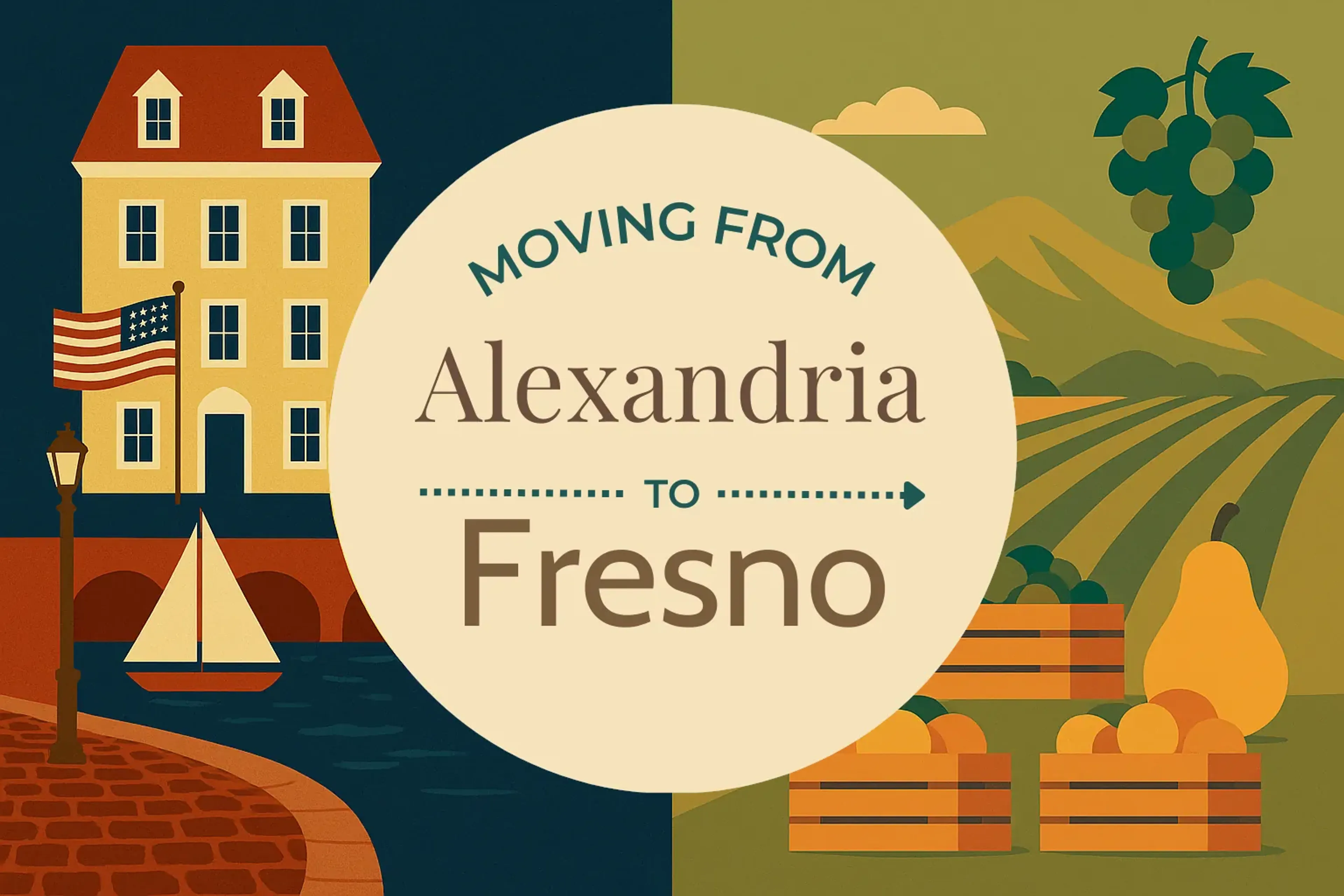 Side-by-side comparison of Alexandria to Fresno moving companies
