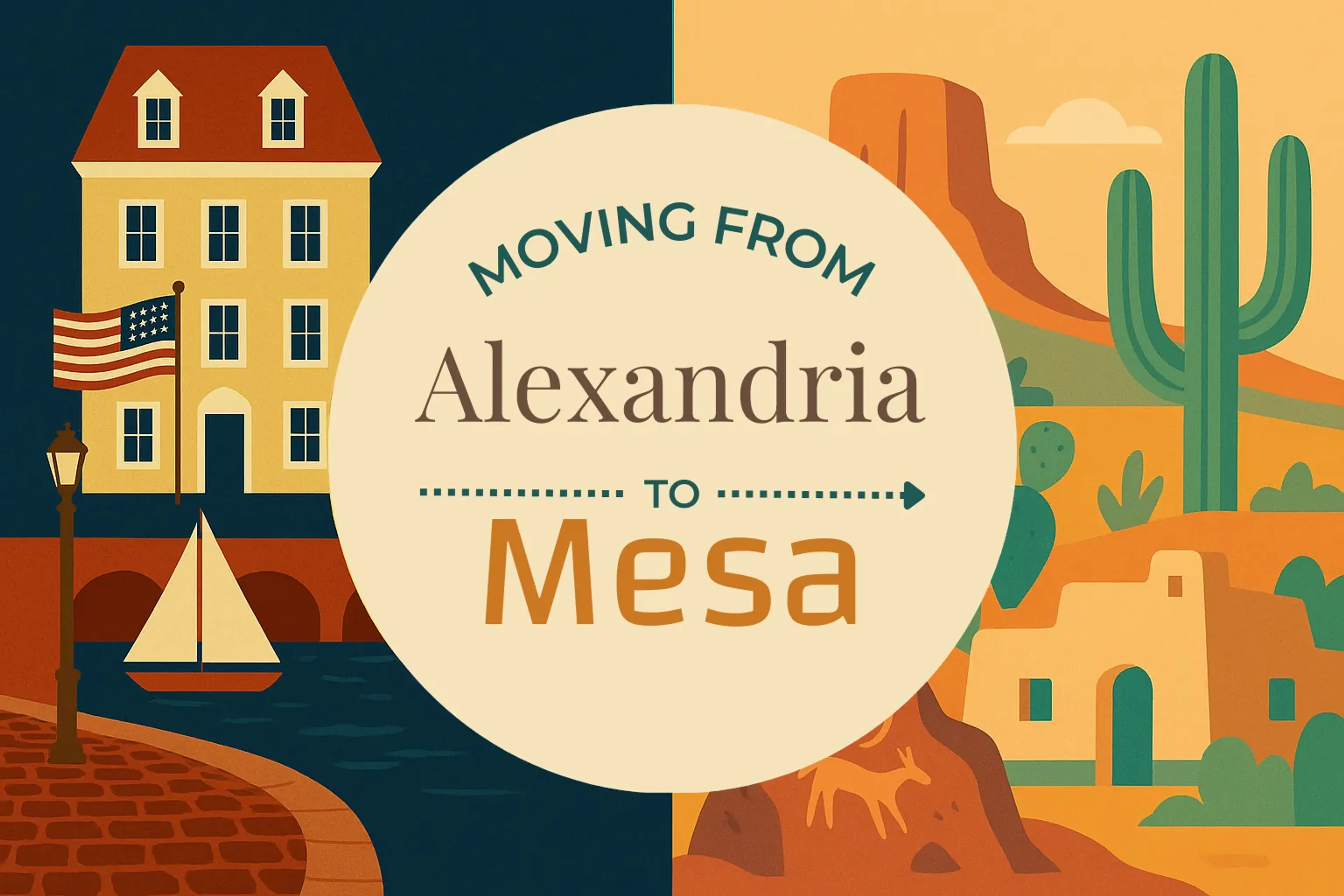 Side-by-side comparison of Alexandria to Mesa moving companies