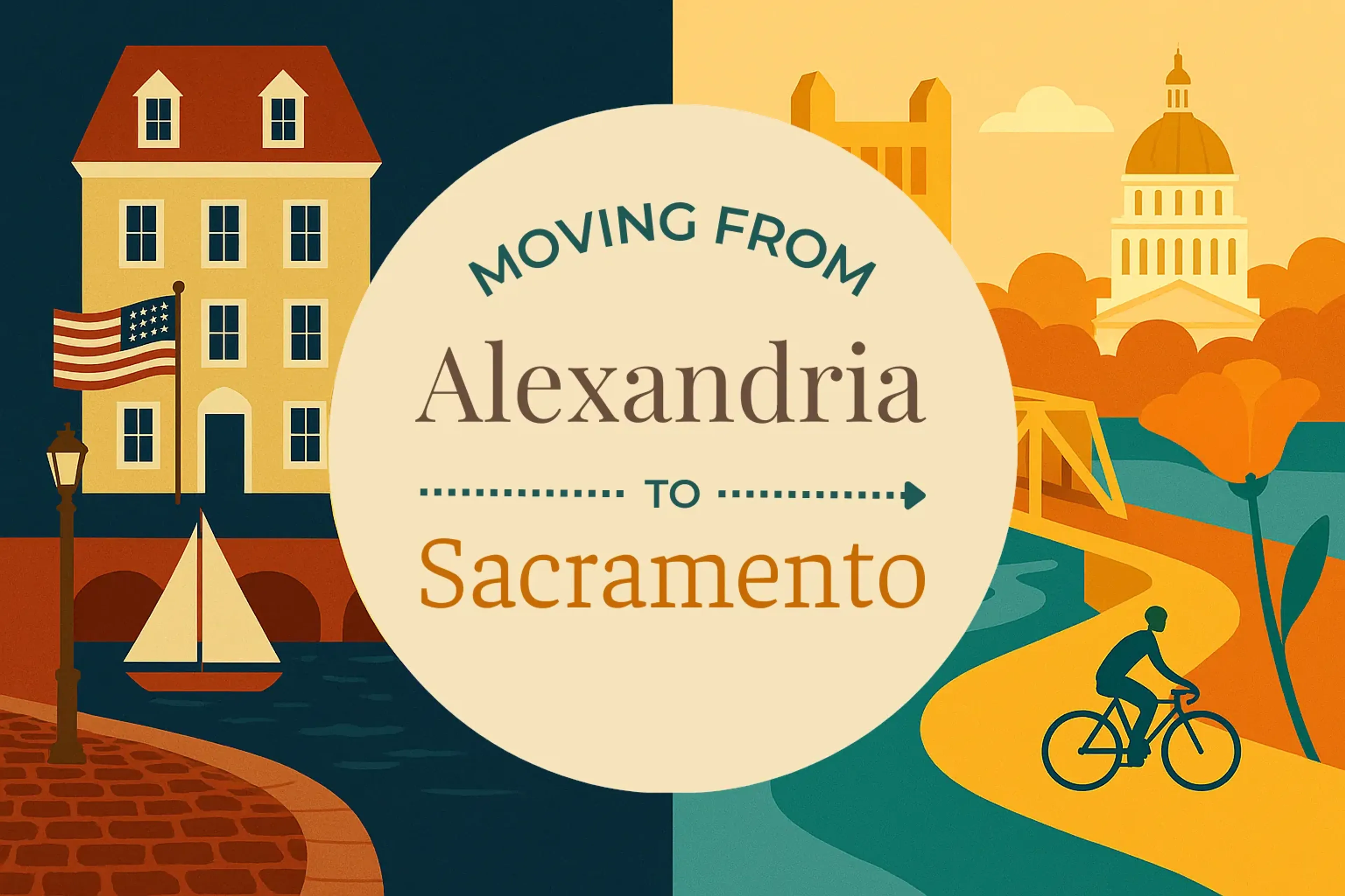 Side-by-side comparison of Alexandria to Sacramento moving companies