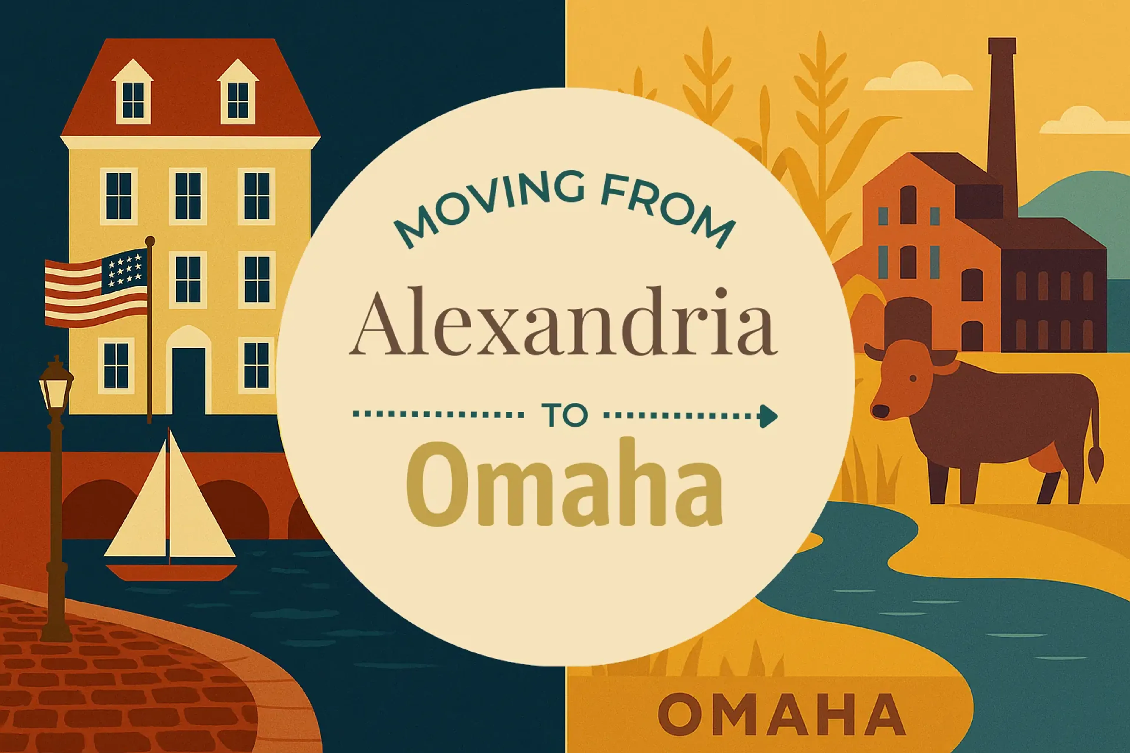 Side-by-side comparison of Alexandria to Omaha moving companies