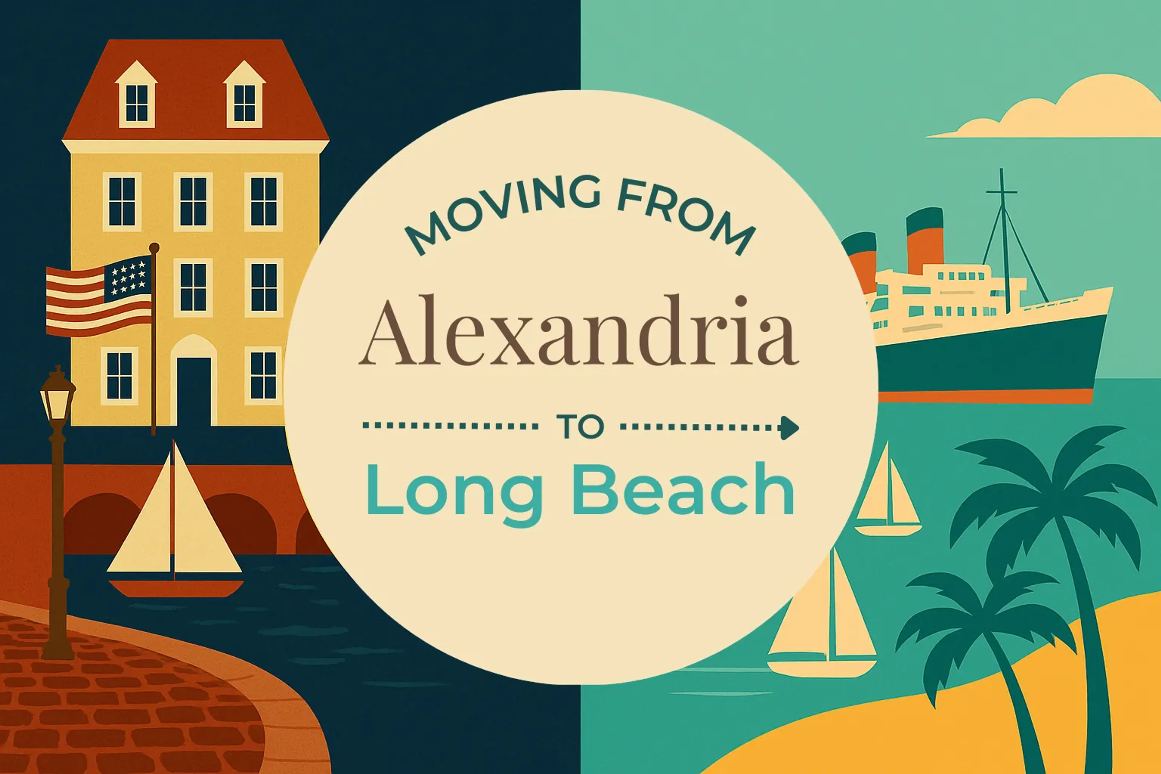 Side-by-side comparison of Alexandria to Long Beach moving companies