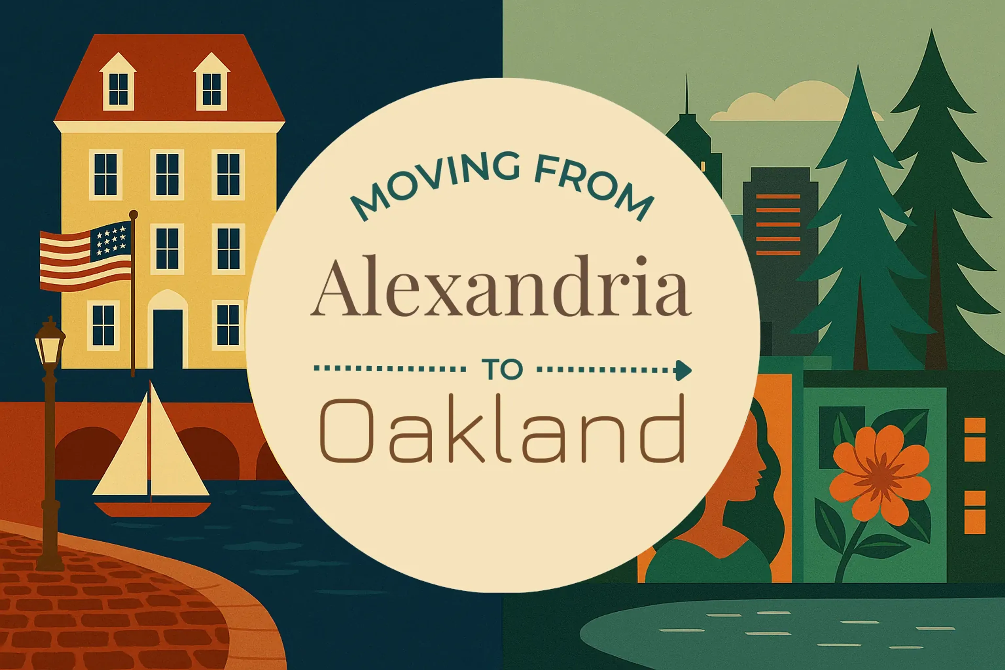 Side-by-side comparison of Alexandria to Oakland moving companies