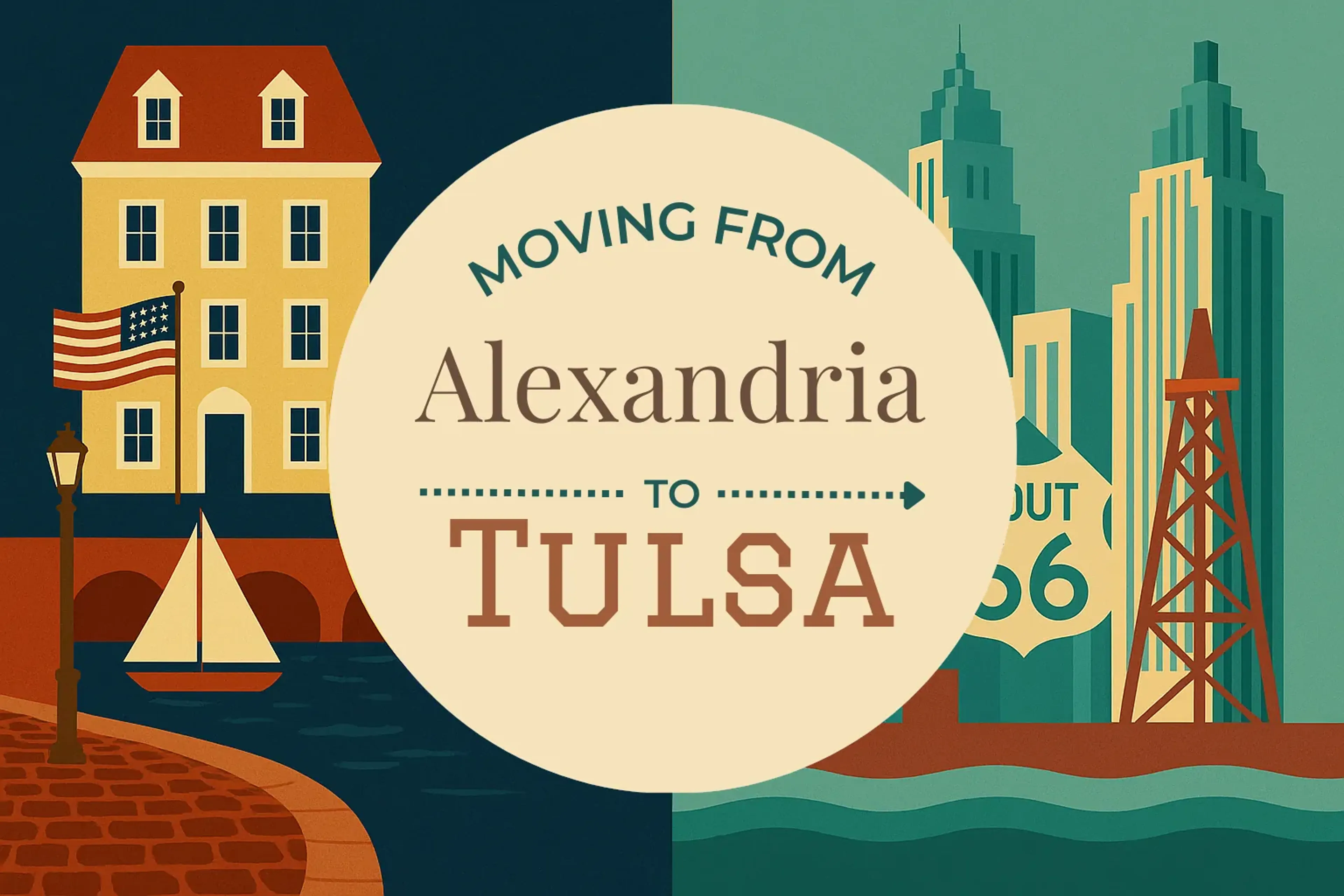 Side-by-side comparison of Alexandria to Tulsa moving companies