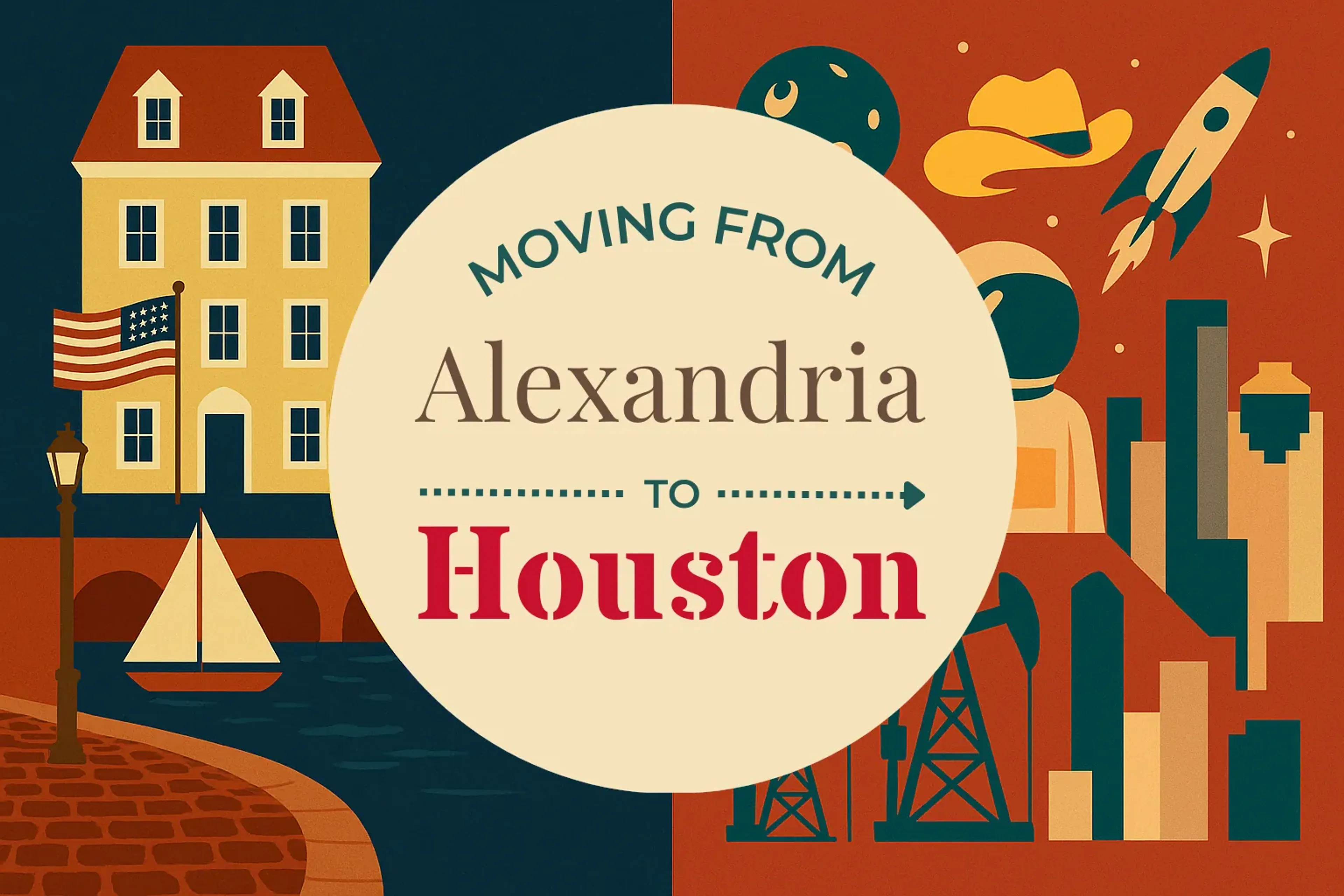 Side-by-side comparison of Alexandria to Houston moving companies