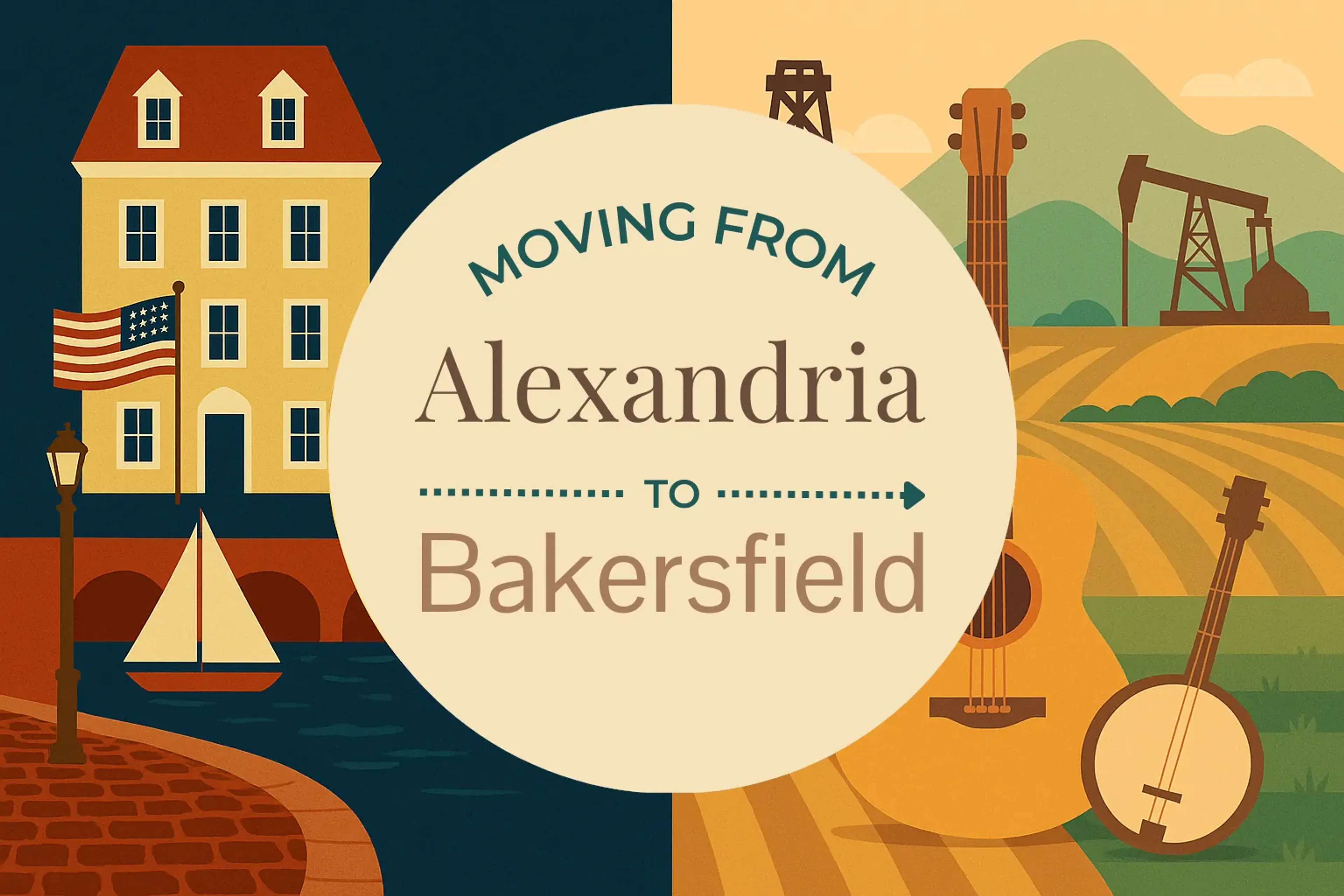 Side-by-side comparison of Alexandria to Bakersfield moving companies