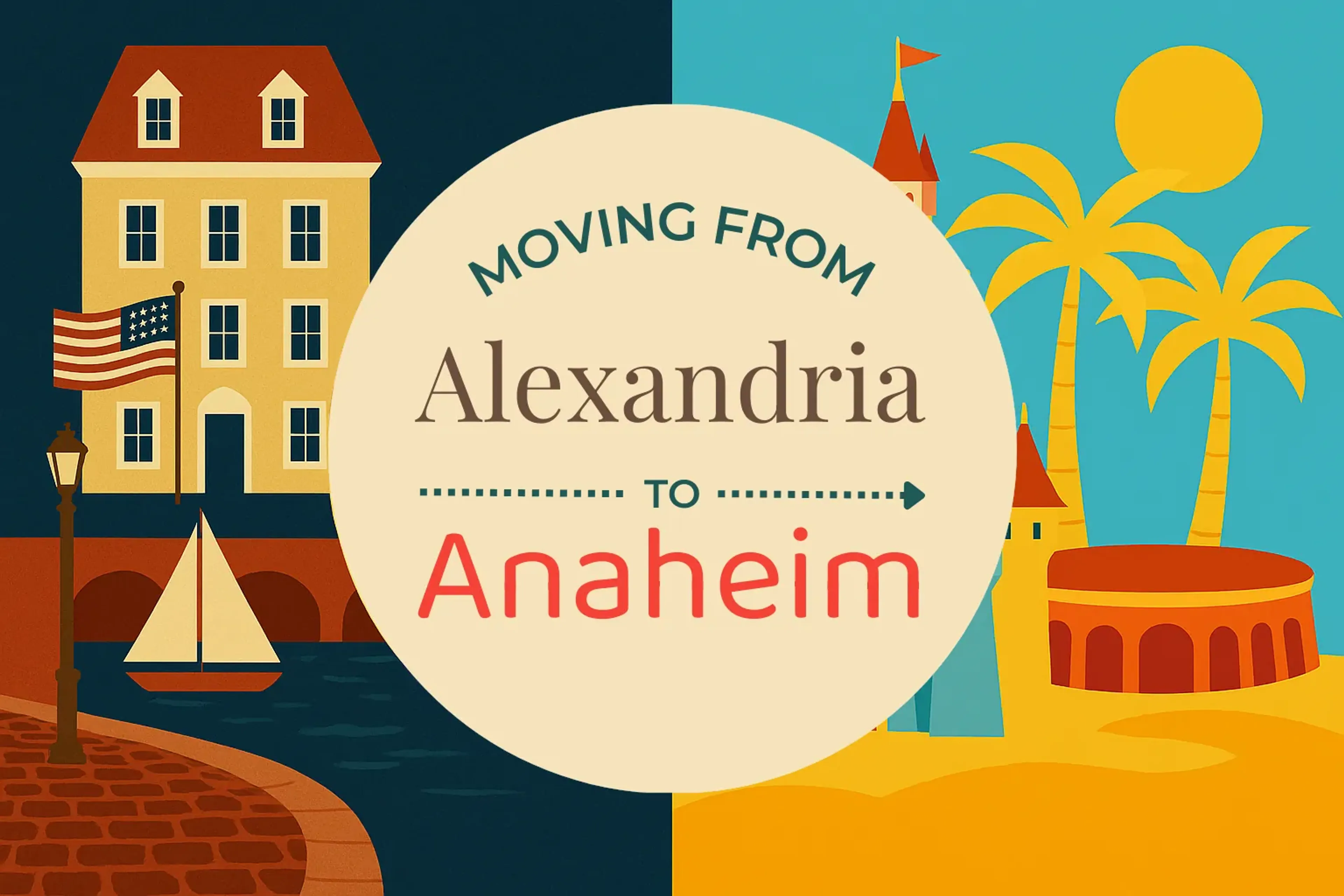 Side-by-side comparison of Alexandria to Anaheim moving companies