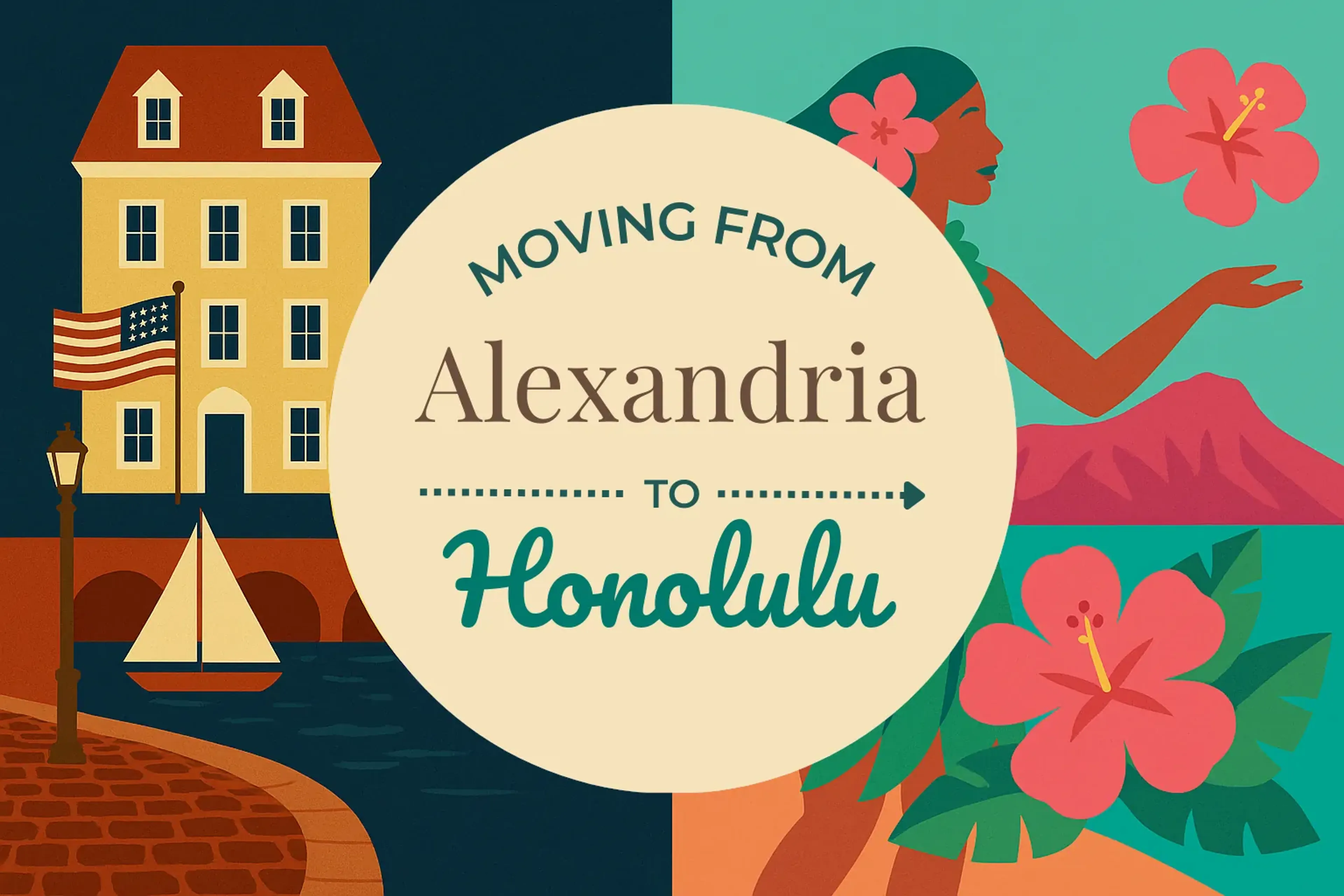 Side-by-side comparison of Alexandria to Honolulu moving companies