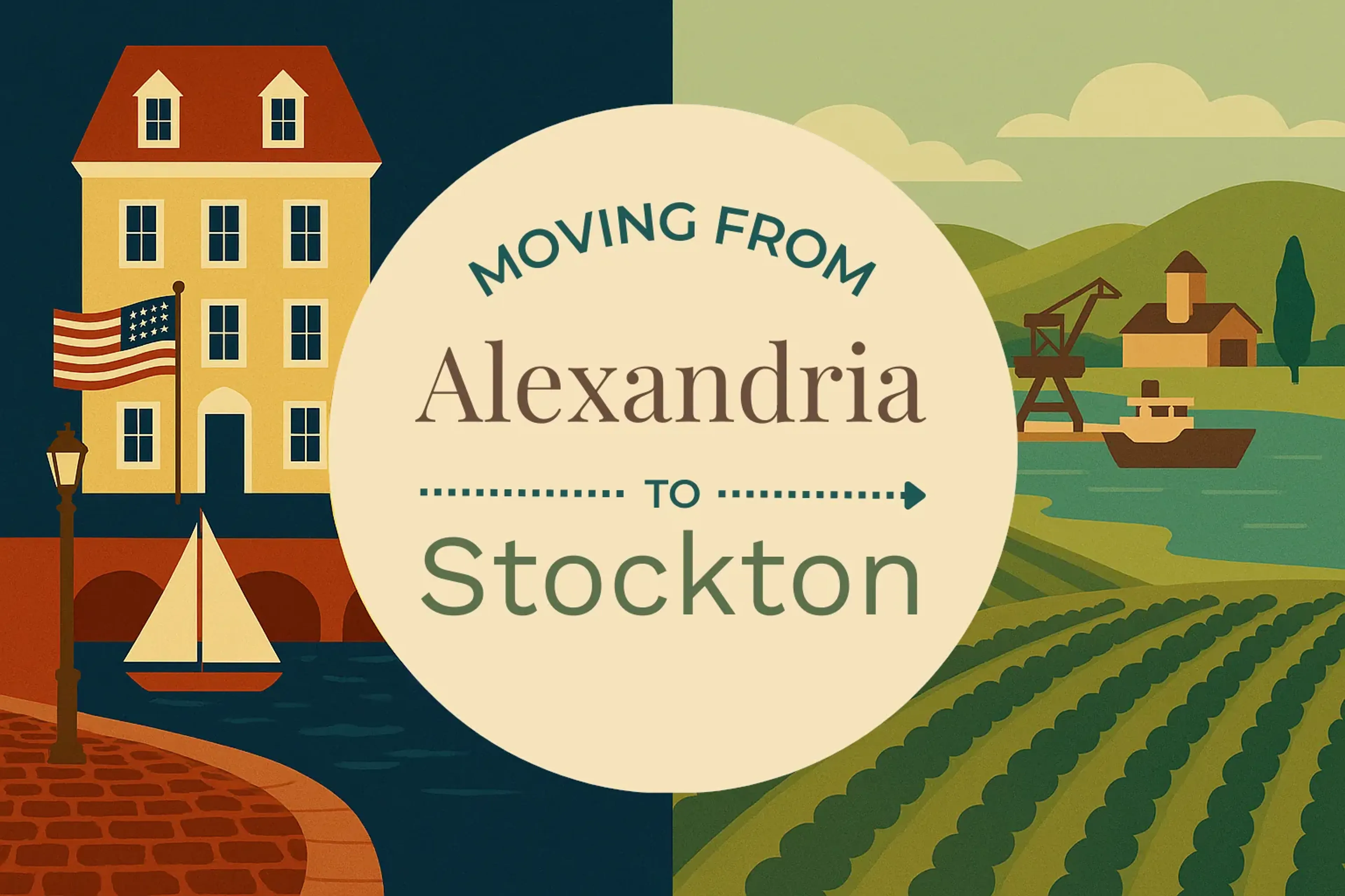 Side-by-side comparison of Alexandria to Stockton moving companies