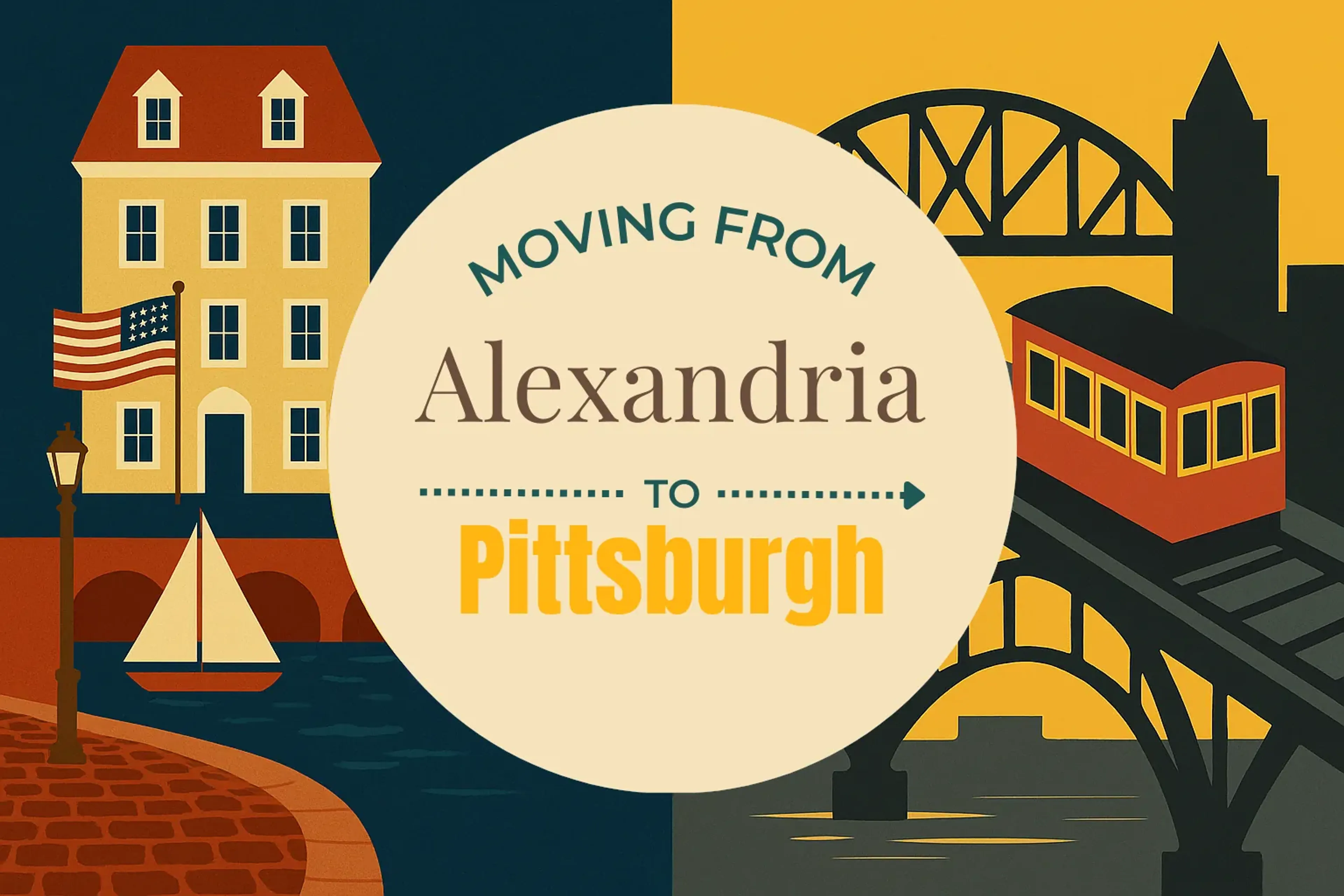 Side-by-side comparison of Alexandria to Pittsburgh moving companies