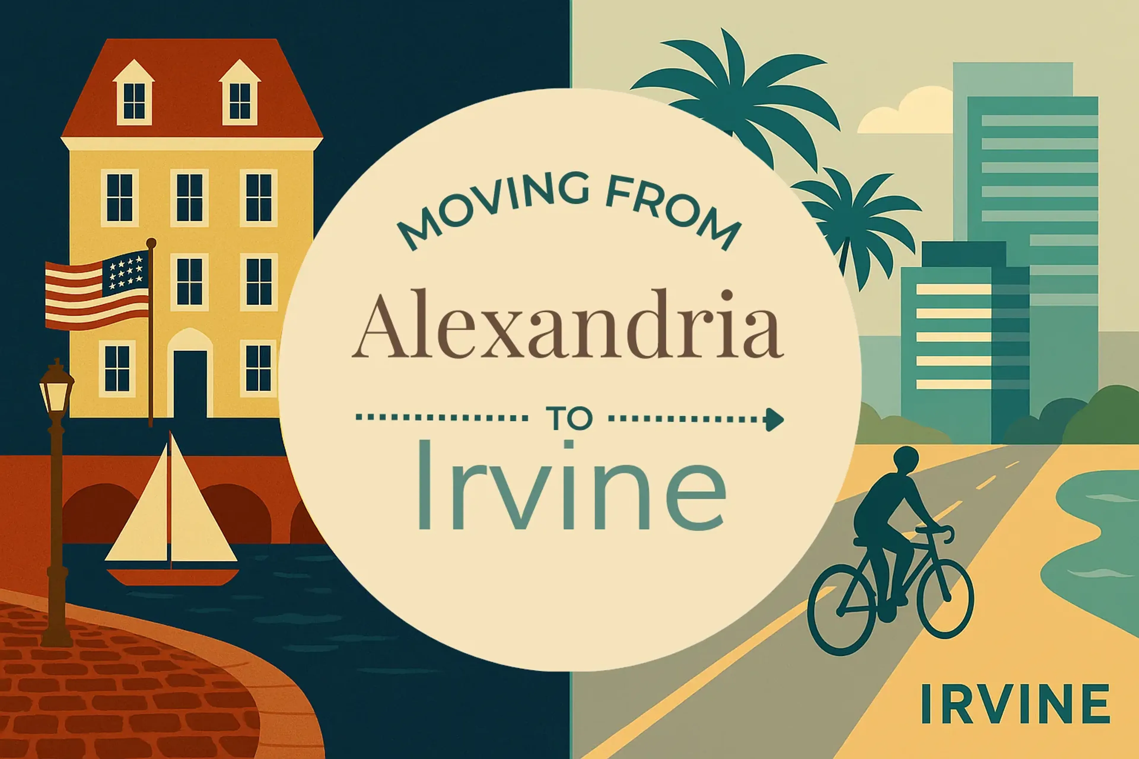 Side-by-side comparison of Alexandria to Irvine moving companies