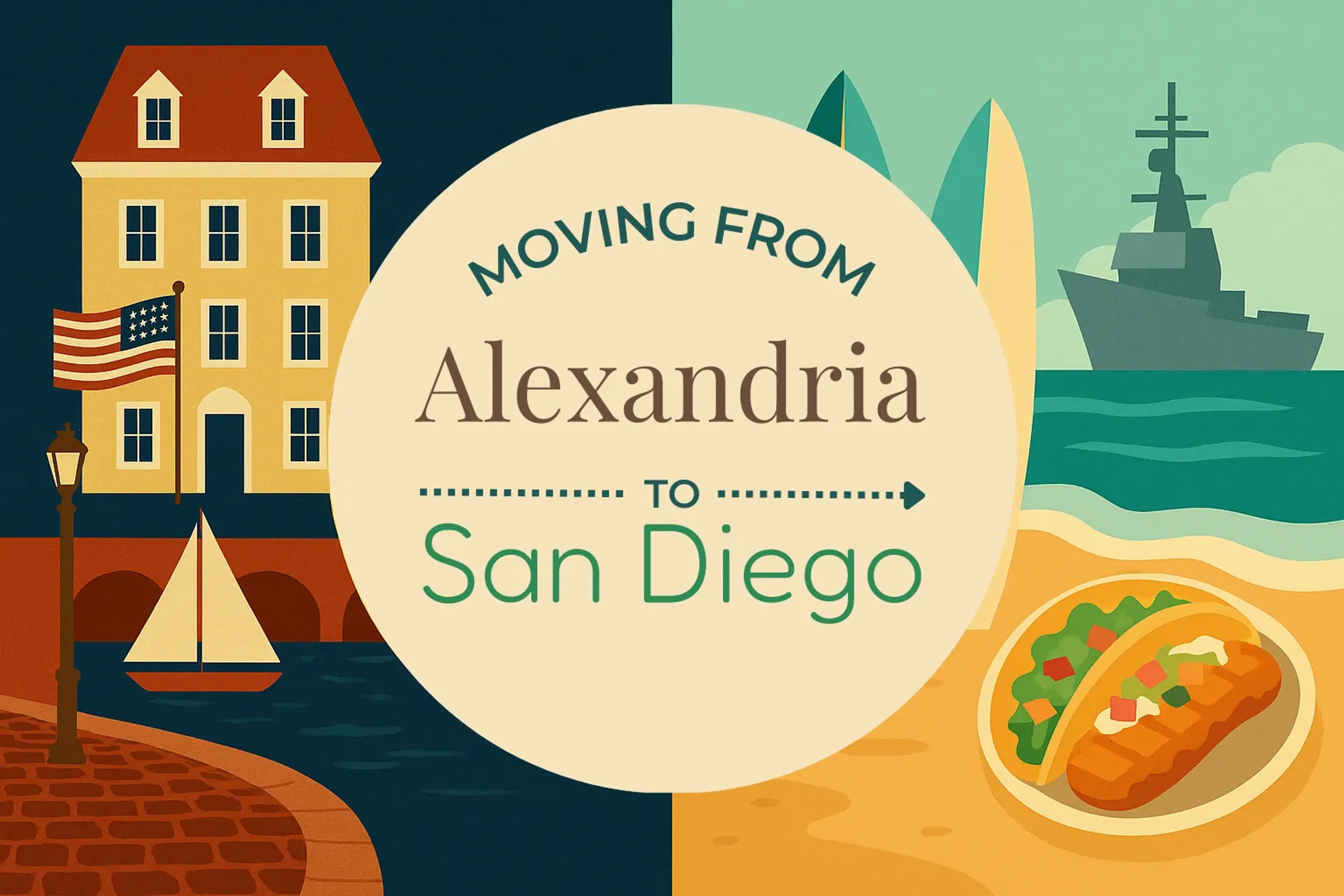 Side-by-side comparison of Alexandria to San Diego moving companies