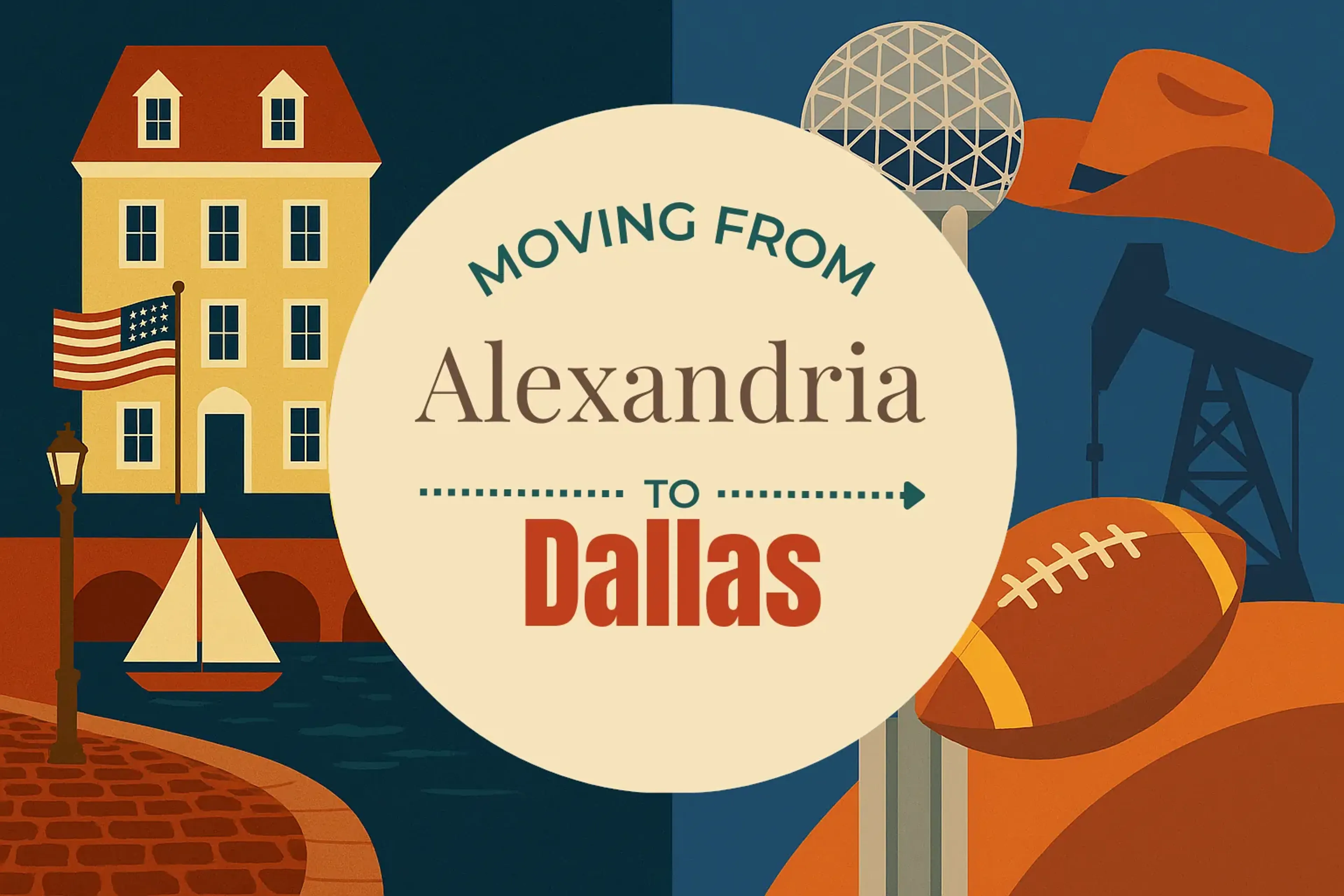 Side-by-side comparison of Alexandria to Dallas moving companies