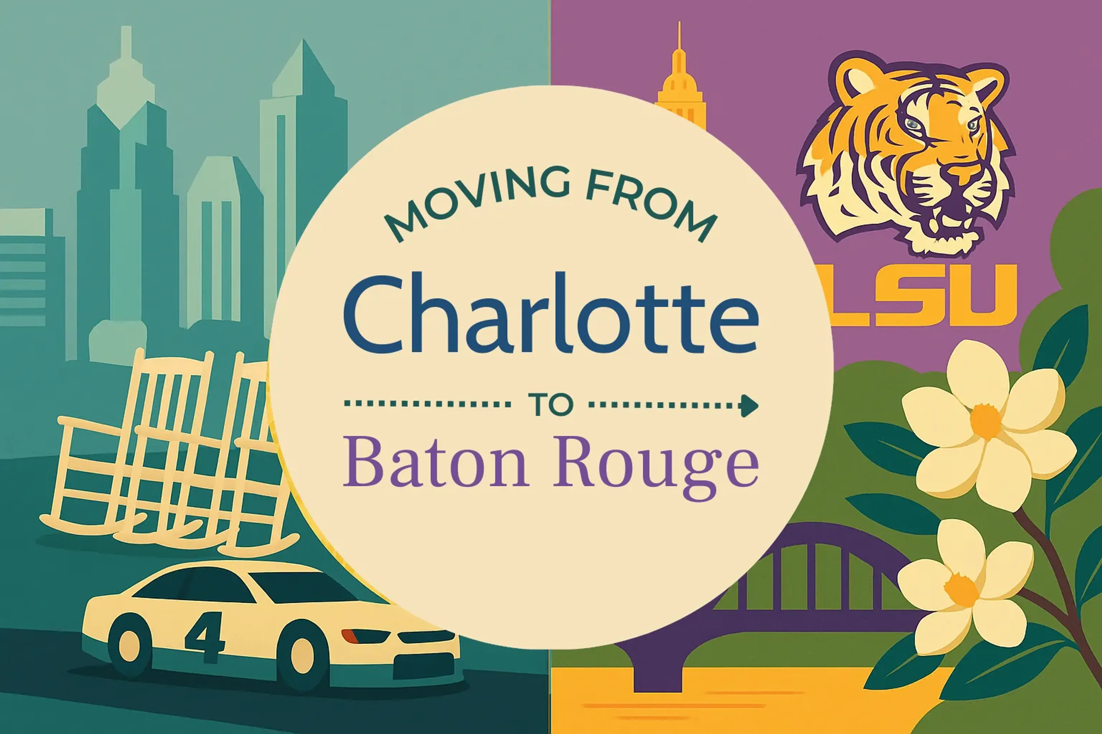 Side-by-side comparison of Charlotte to Baton Rouge moving companies