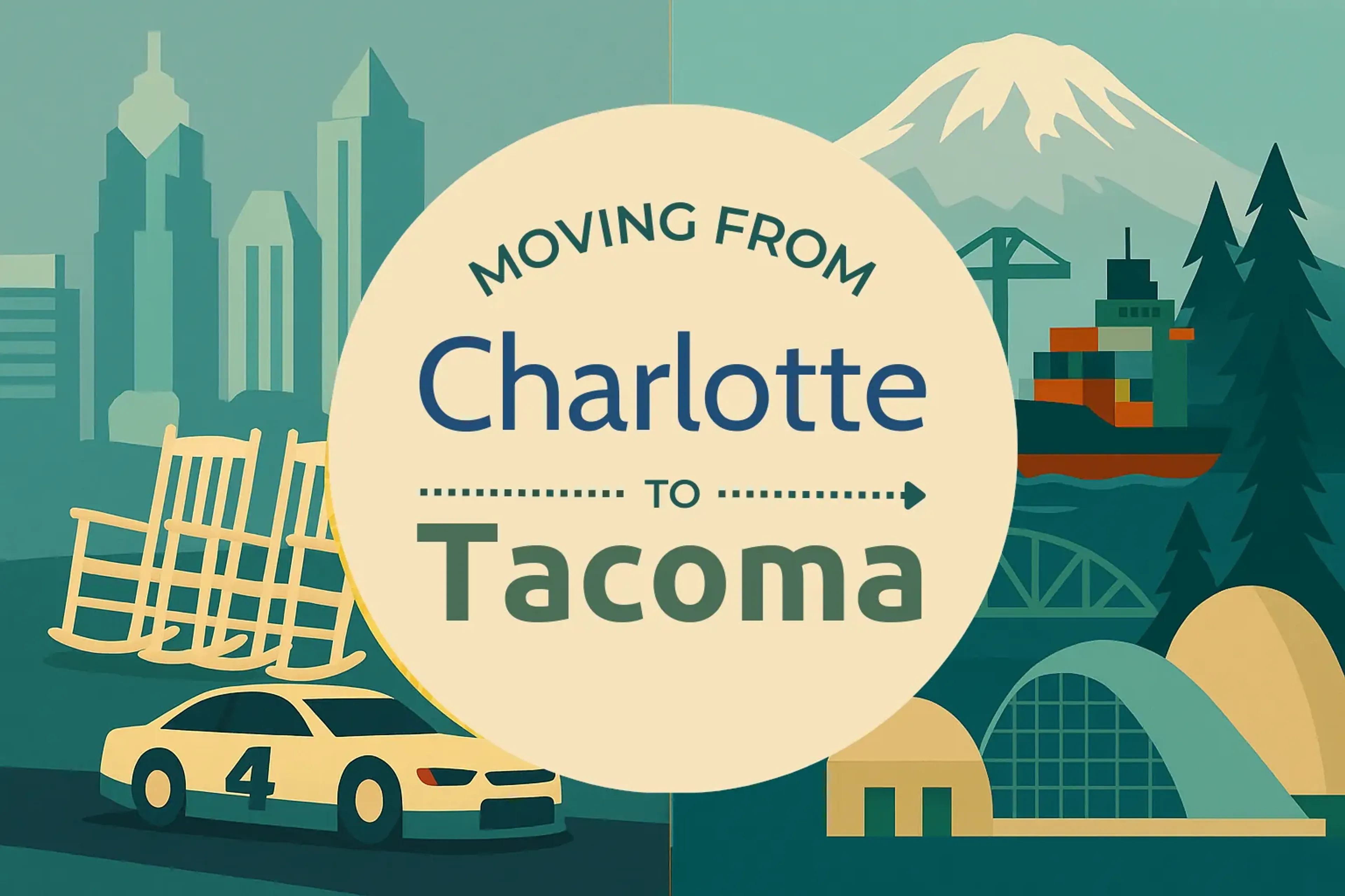 Side-by-side comparison of Charlotte to Tacoma moving companies